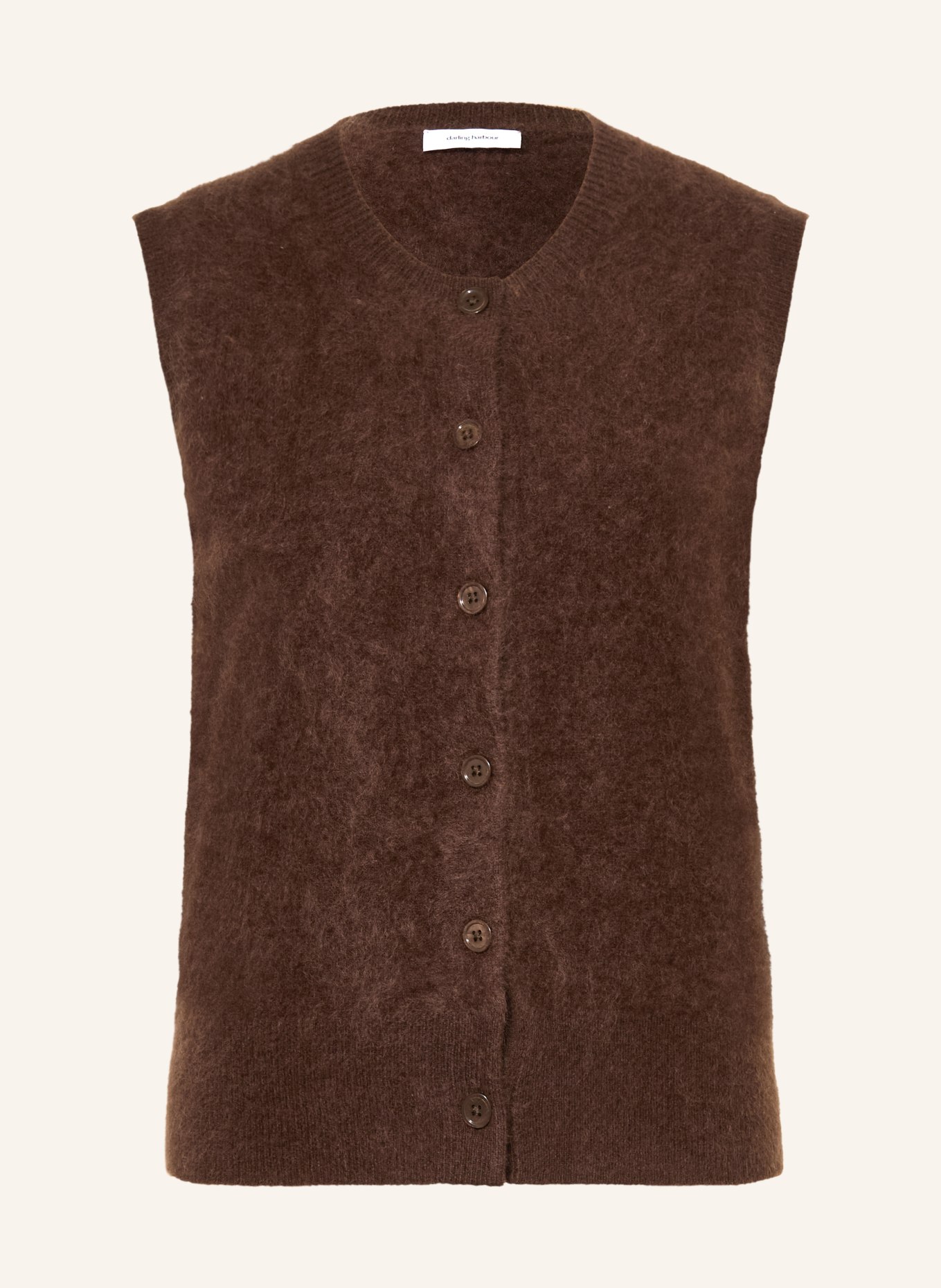 darling harbour Gebreid vest van kasjmier: DARK BROWN
