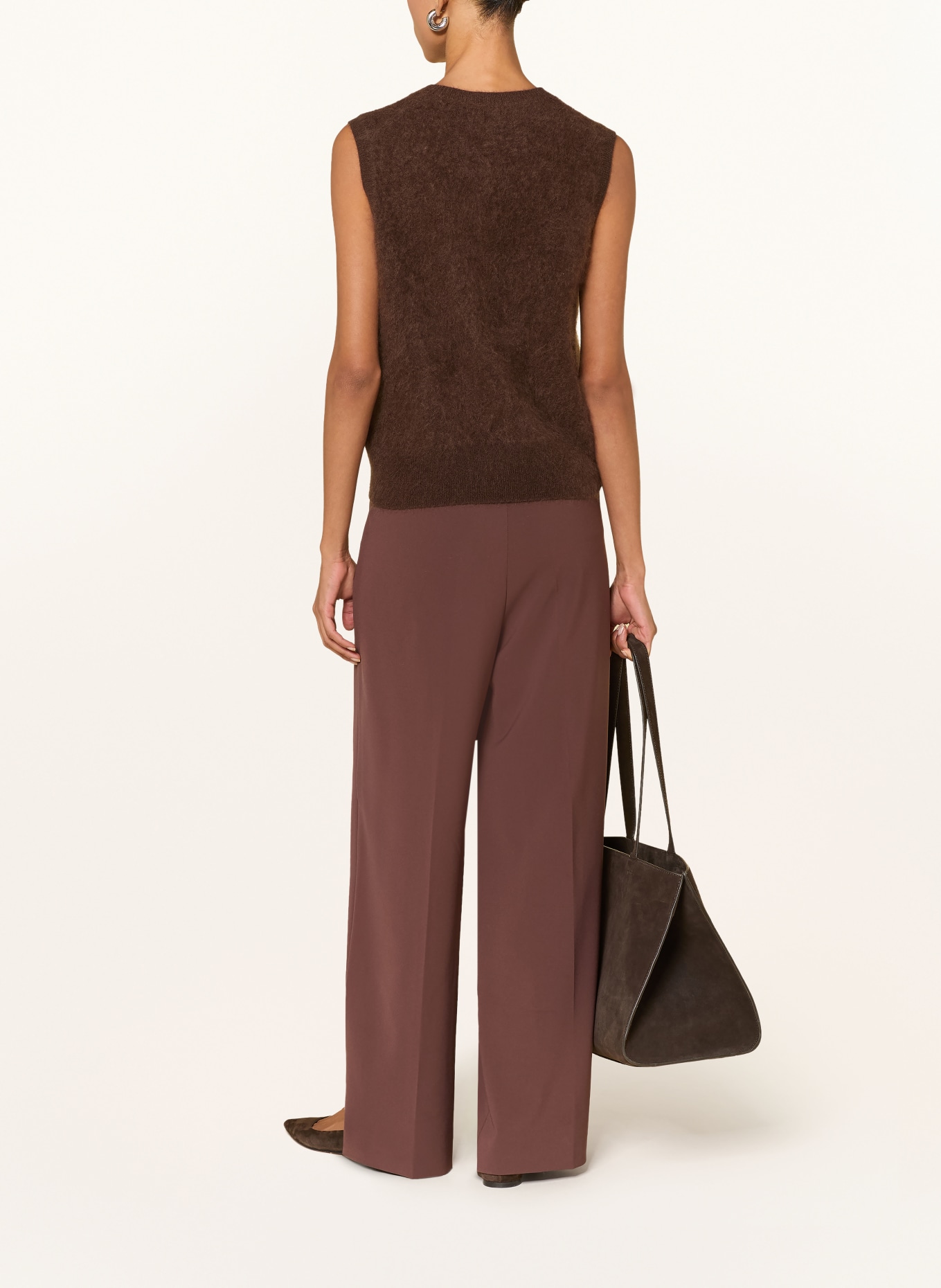 darling harbour Gebreid vest van kasjmier: DARK BROWN