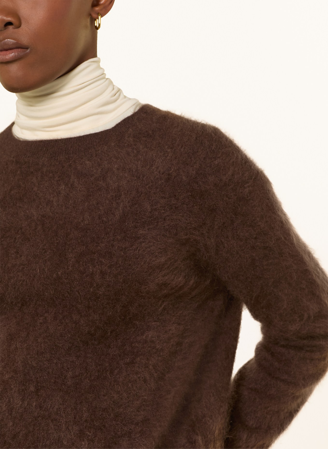 darling harbour Cashmere Sweater: DARK BROWN