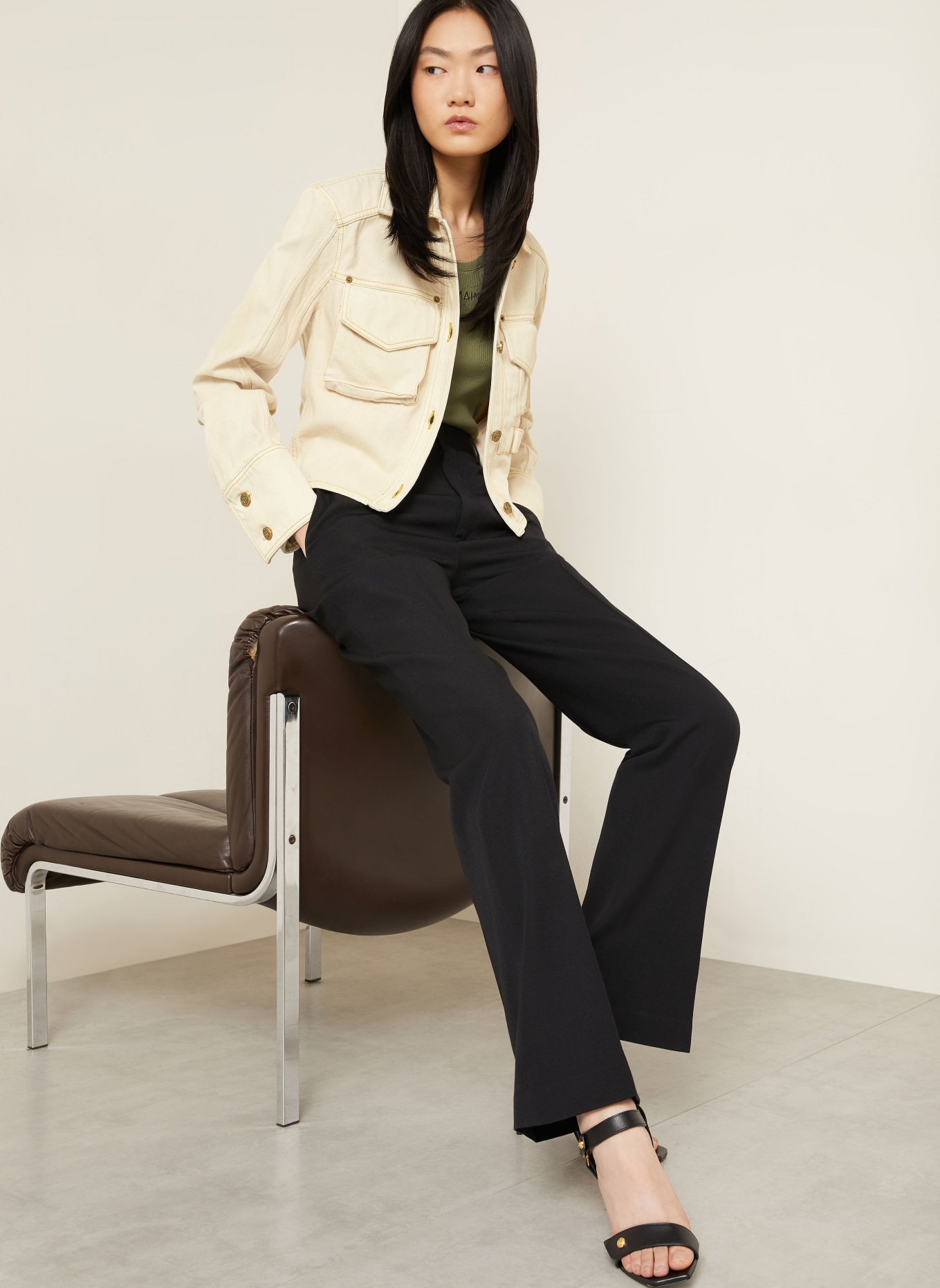 BALMAIN Jeansjacke: 6DQ BLEU JEAN BEIGE