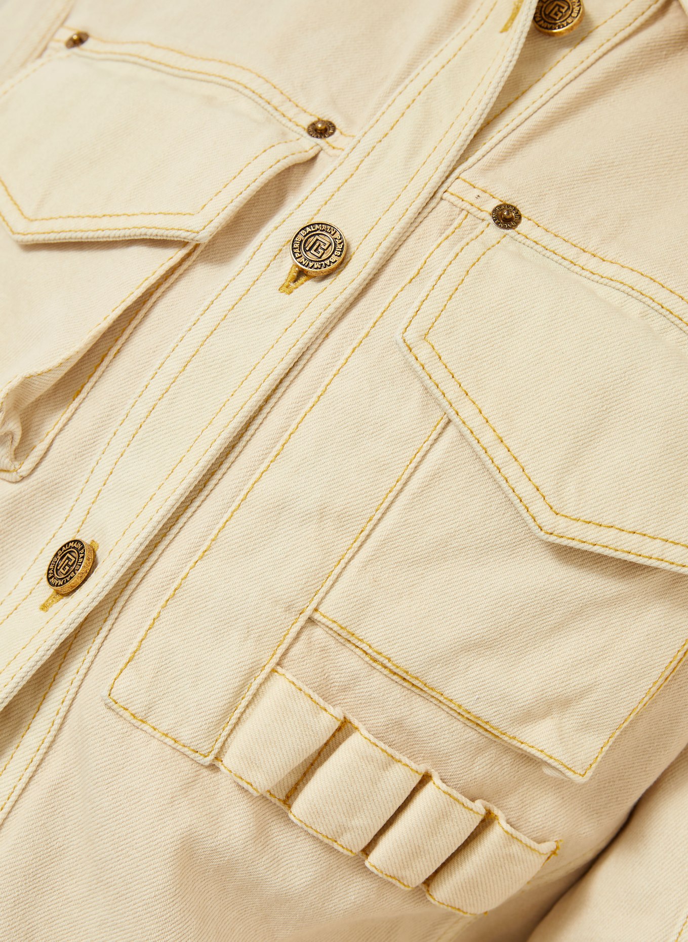 BALMAIN Jeansjacke: 6DQ BLEU JEAN BEIGE