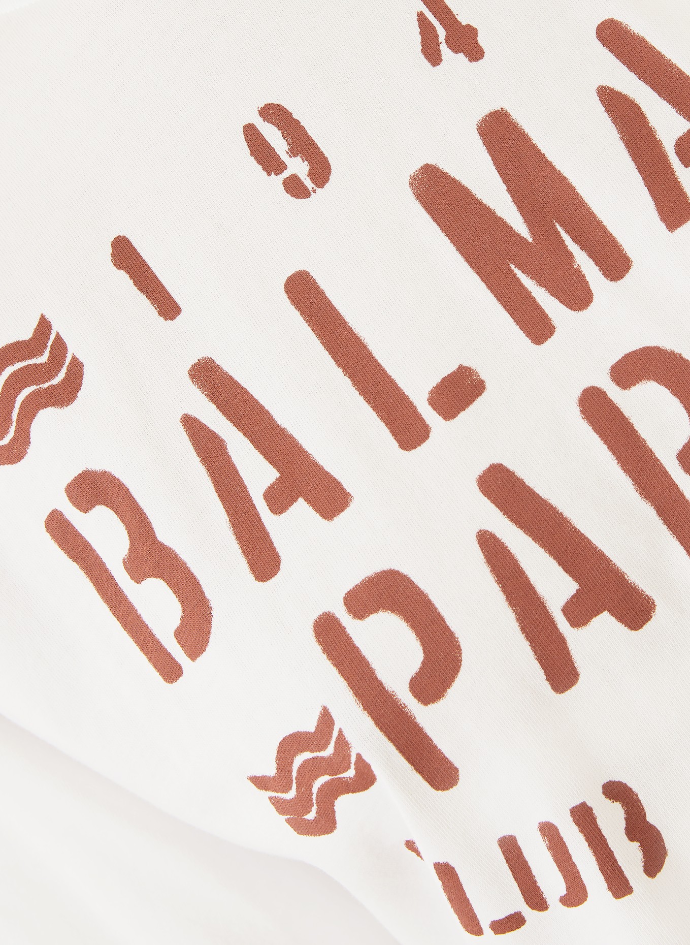 BALMAIN T-Shirt: WEISS / DUNKELBRAUN
