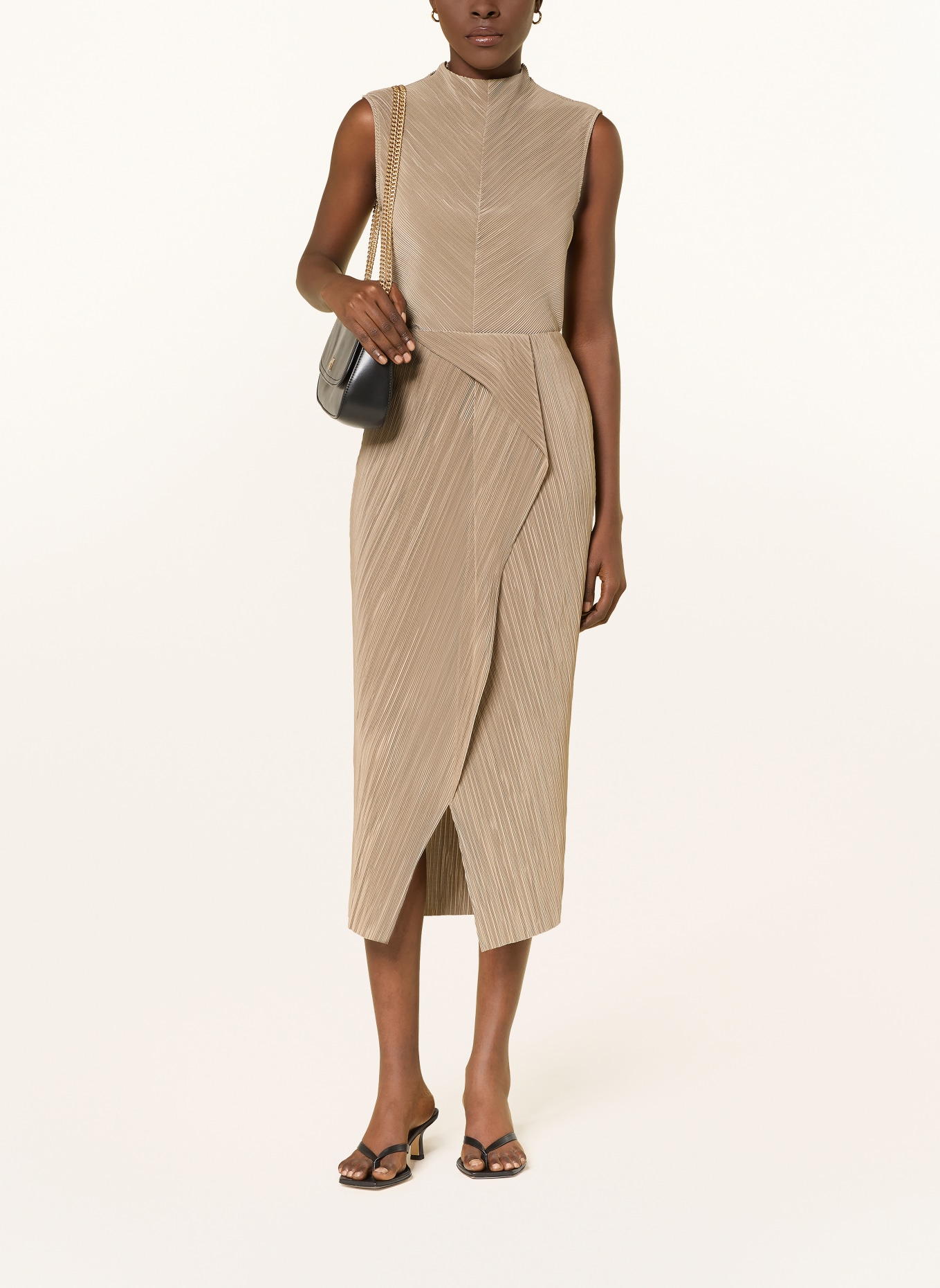 Calvin Klein Jupe plissée effet cache-cœur: TAUPE