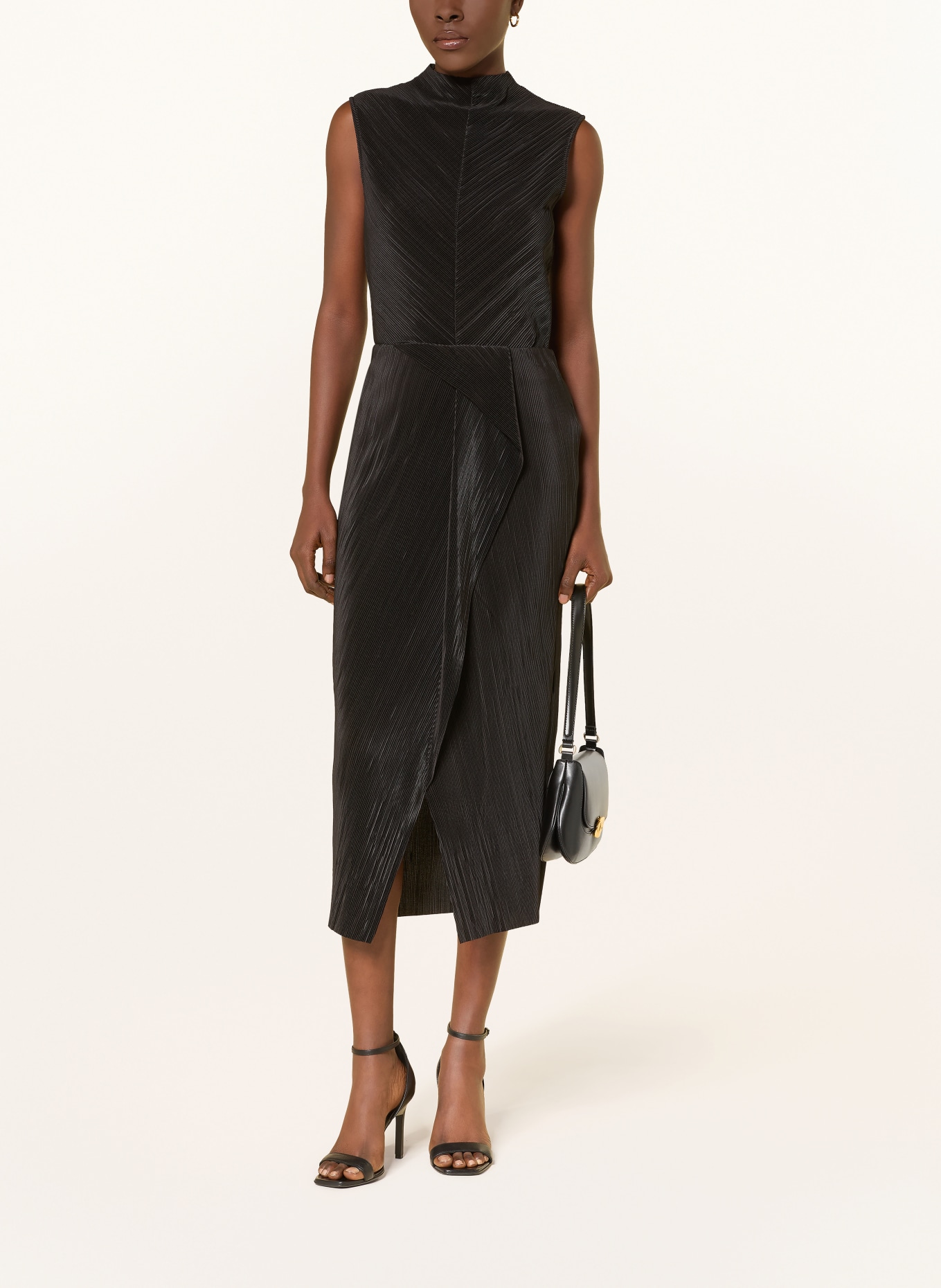 Calvin Klein Jupe plissée effet cache-cœur: NOIR