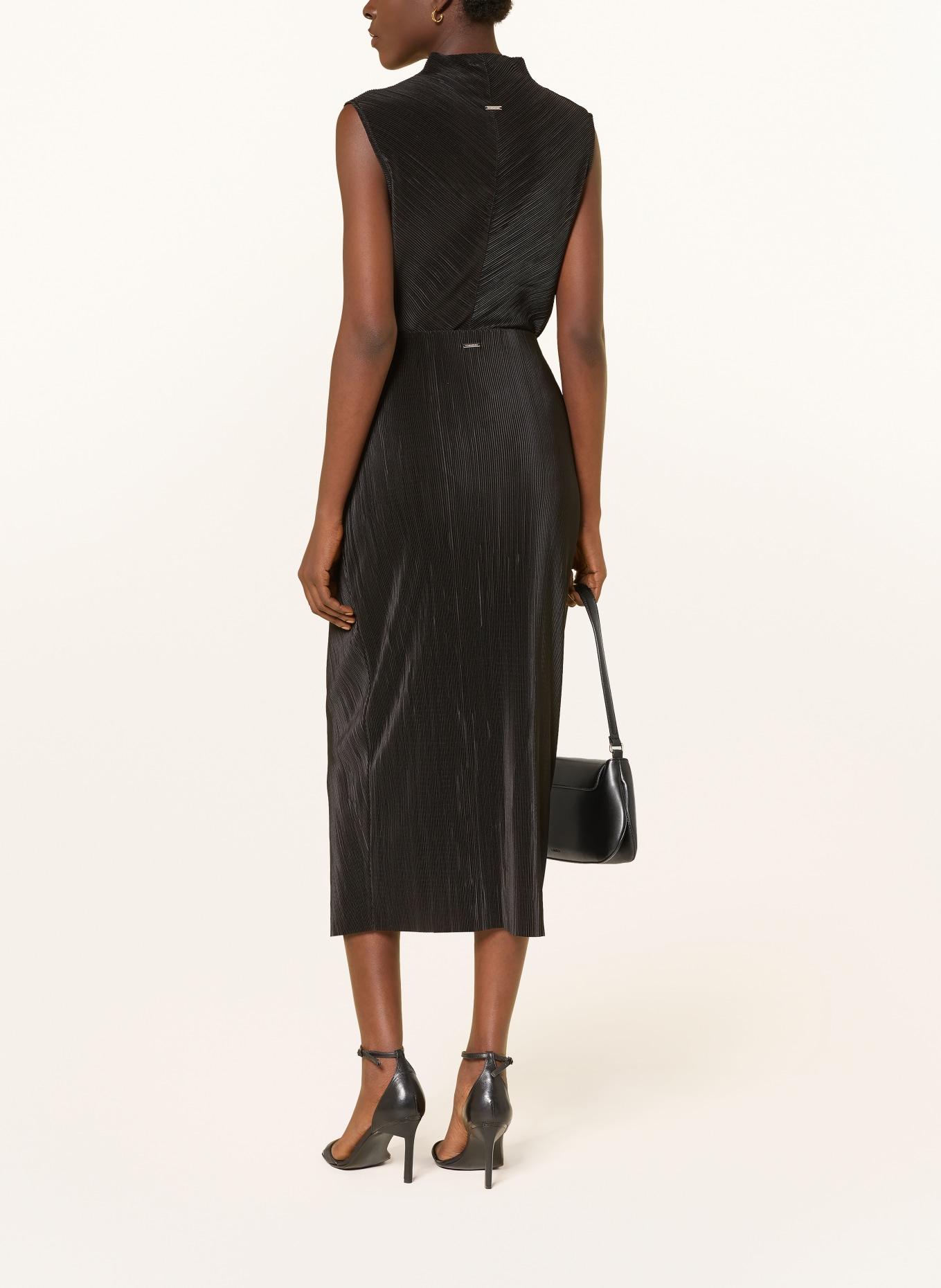 Calvin Klein Jupe plissée effet cache-cœur: NOIR