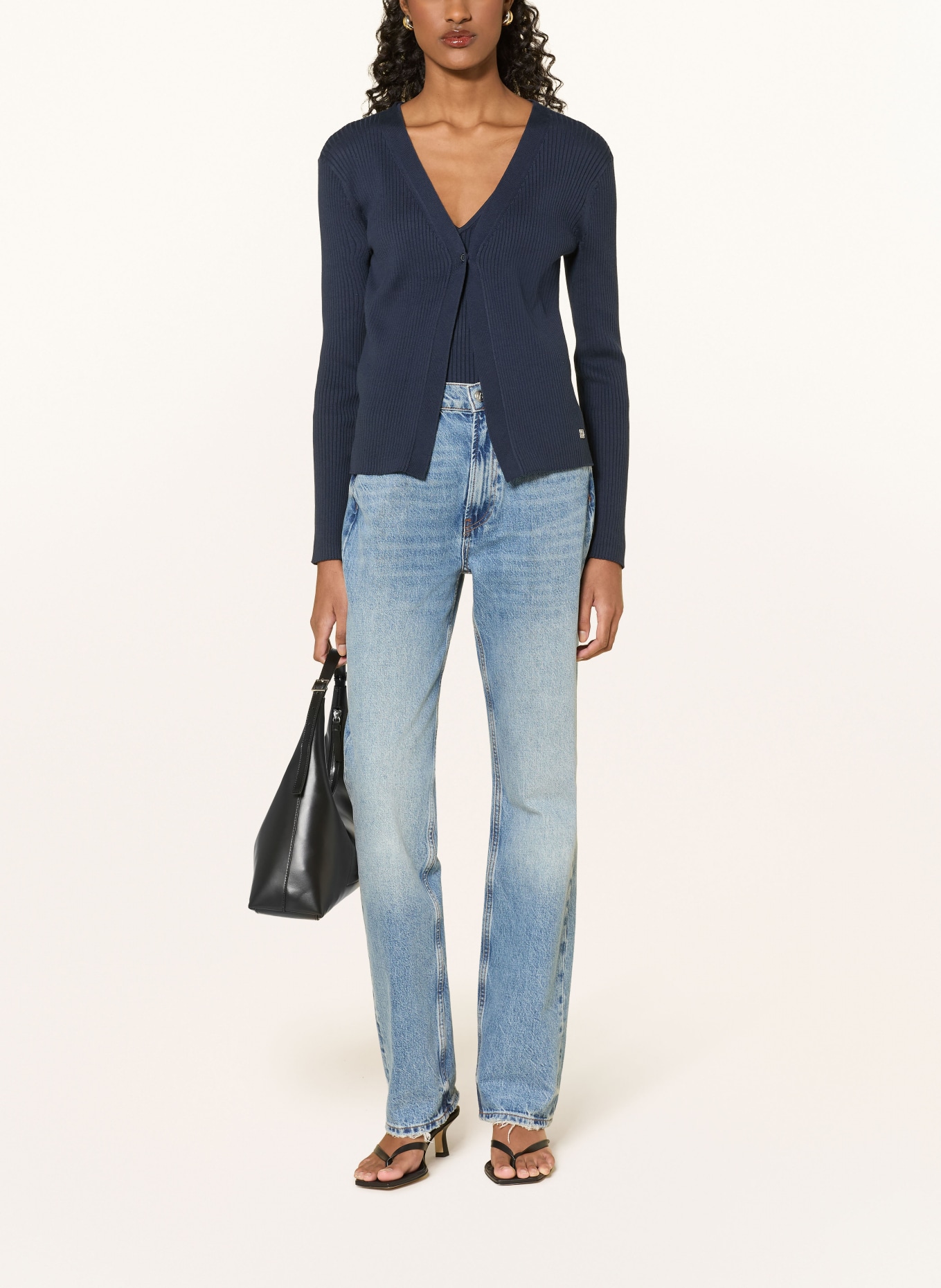 Calvin Klein Sada: pletený top a pletená vesta: TMAVĚ MODRÁ