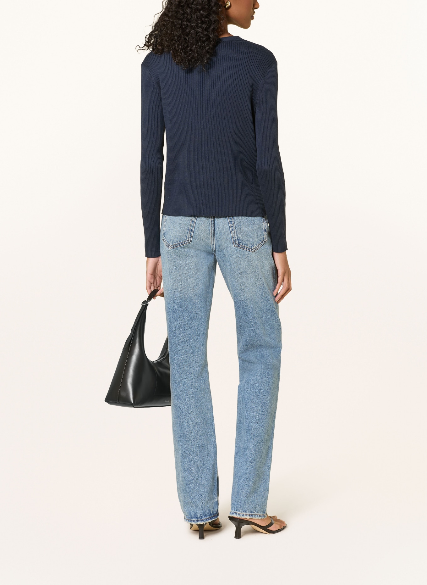 Calvin Klein Sada: pletený top a pletená vesta: TMAVĚ MODRÁ