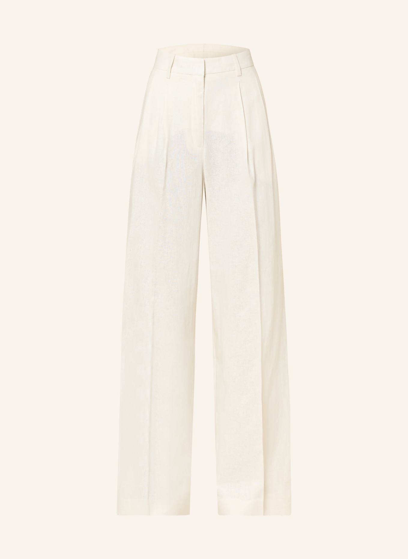 Calvin Klein Pantalon Marlene en lin: BLANC