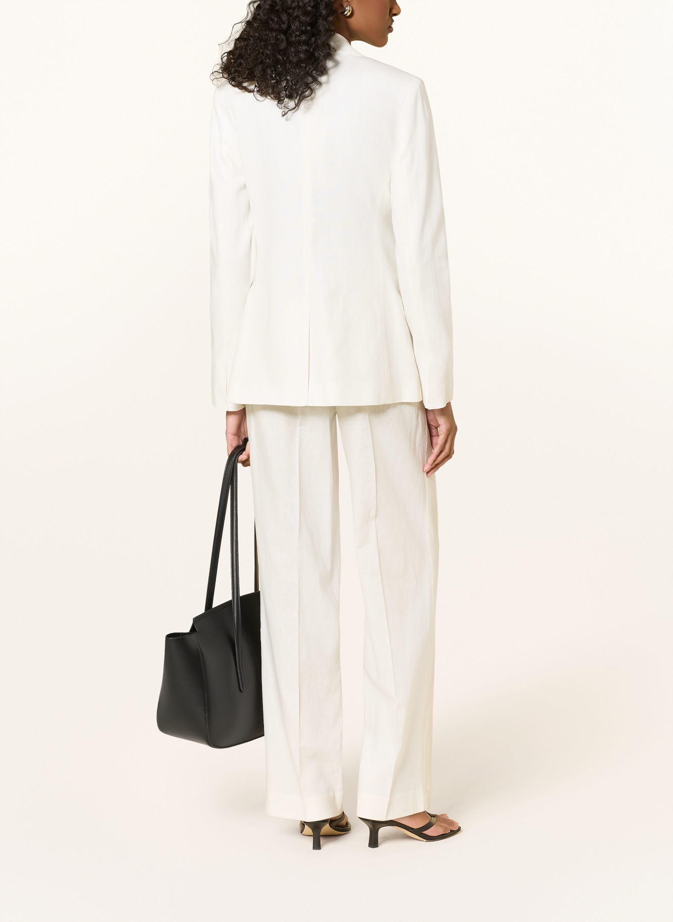 Calvin Klein Pantalon Marlene en lin: BLANC