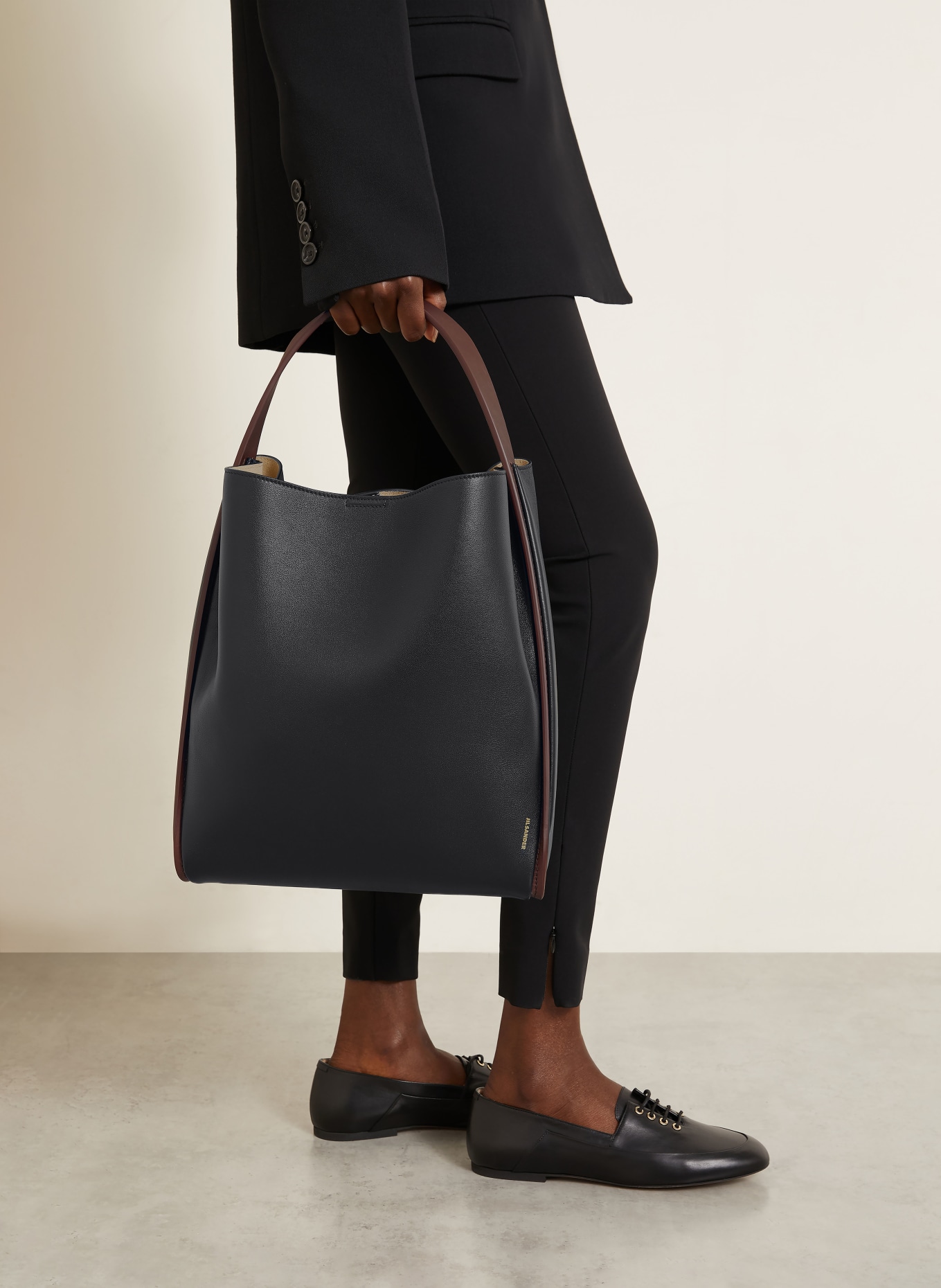 JIL SANDER Sac cabas PIVOT TOTE: NOIR