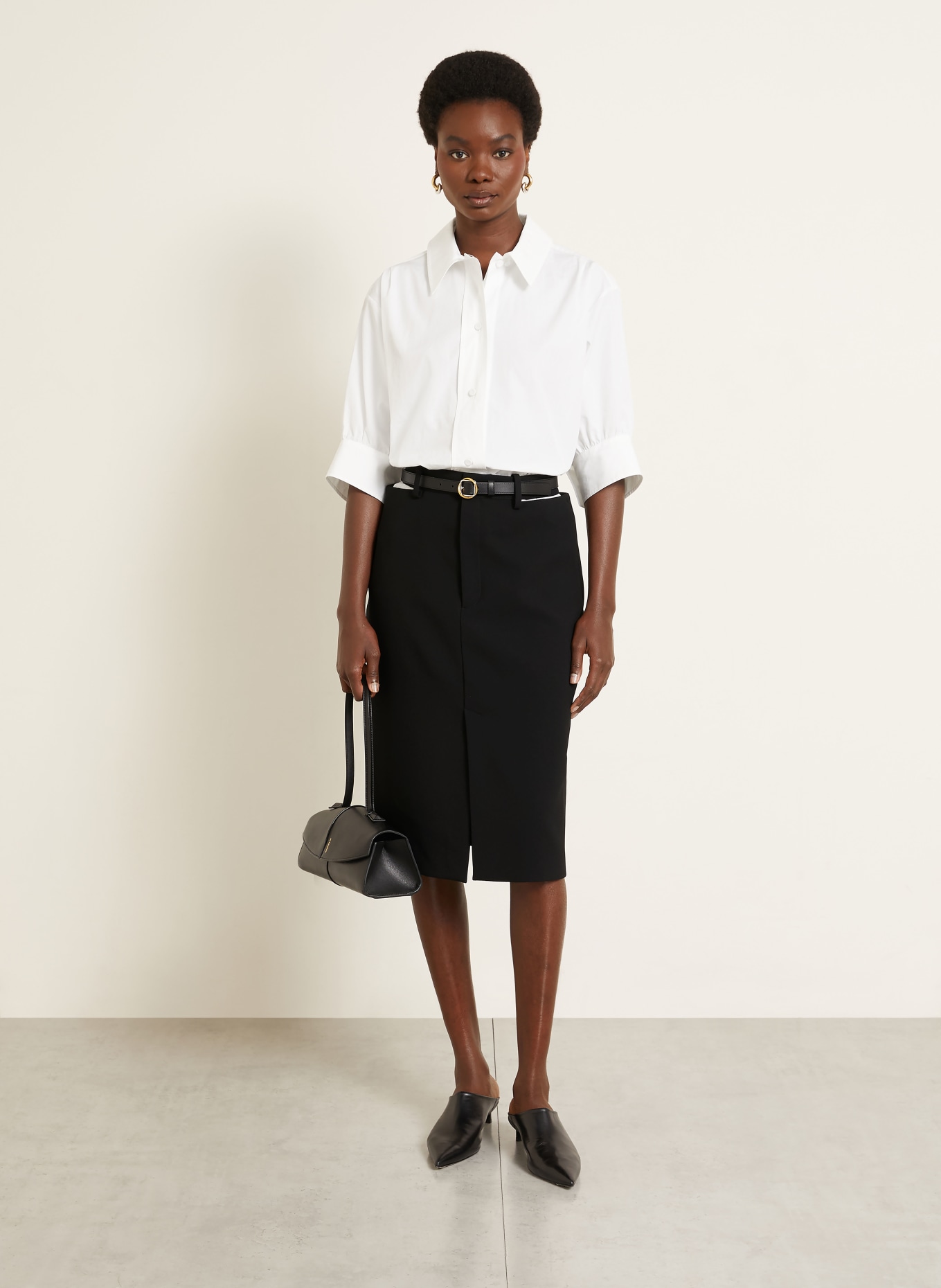 JIL SANDER Skirt with cutouts: BLACK