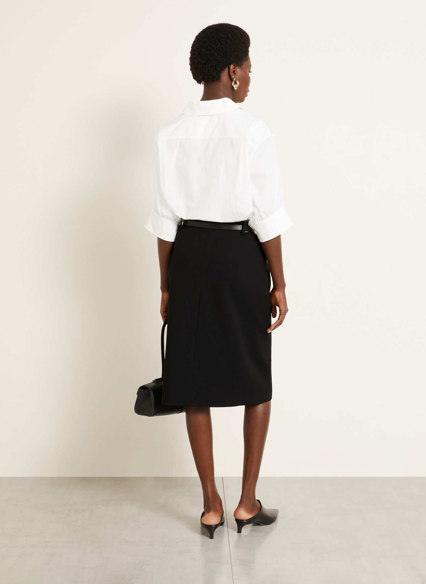 JIL SANDER Skirt with cutouts: BLACK