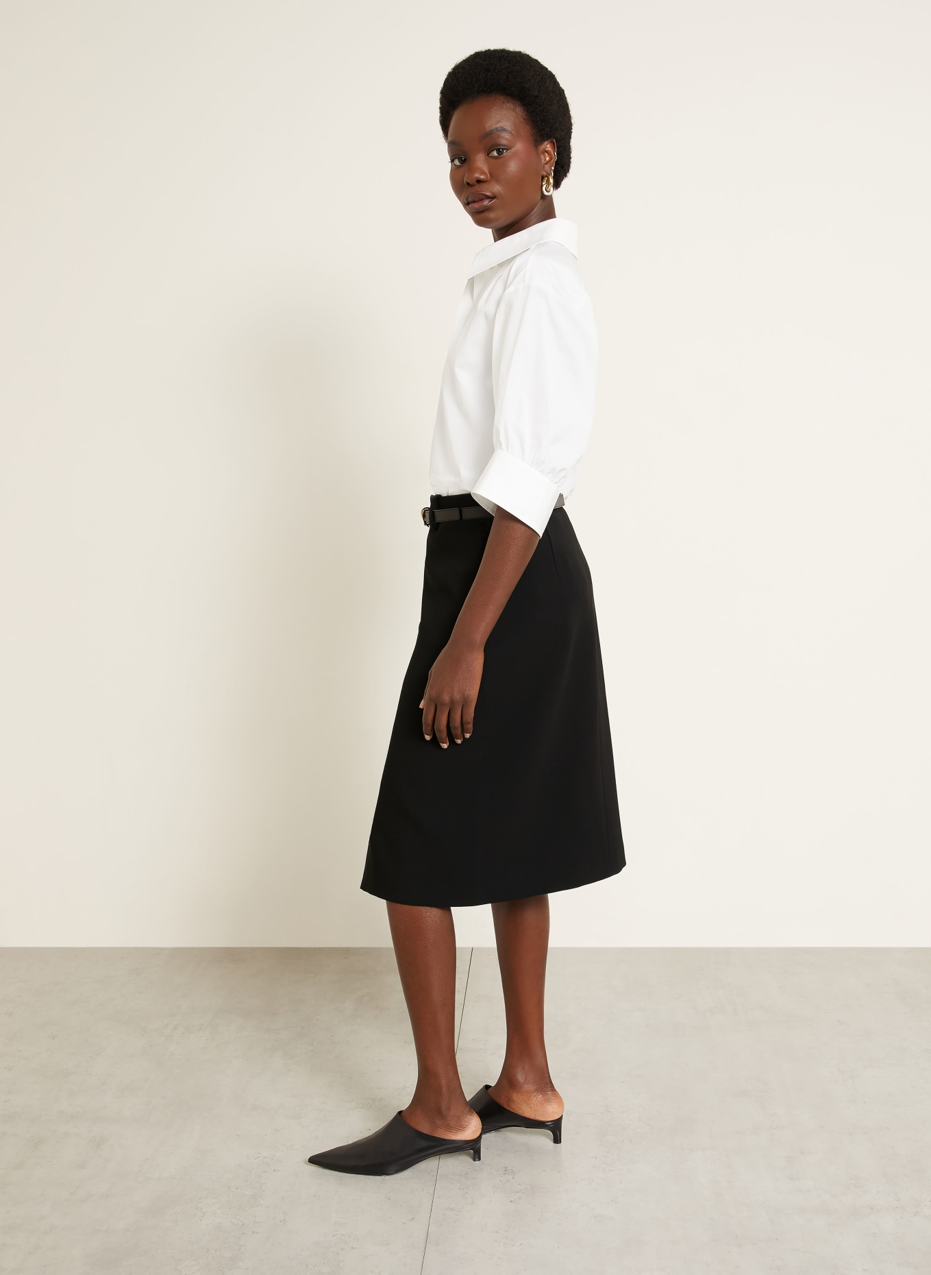 JIL SANDER Skirt with cutouts: BLACK