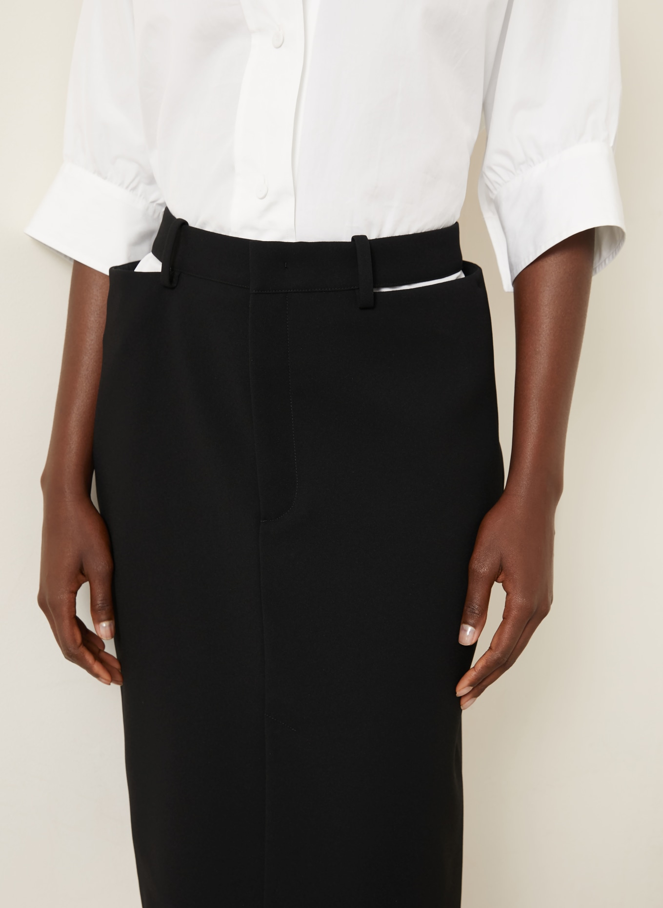 JIL SANDER Skirt with cutouts: BLACK