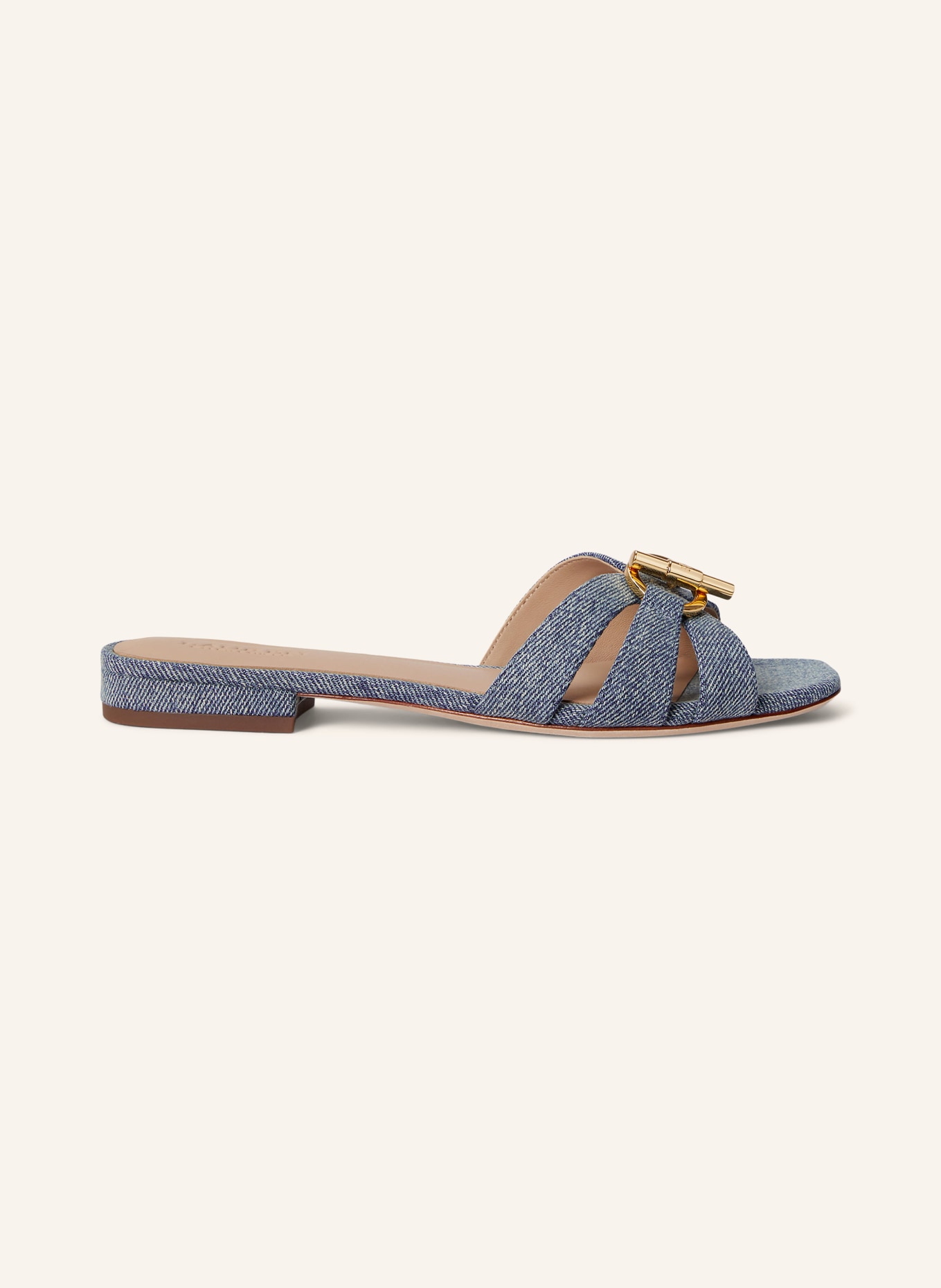 LAUREN RALPH LAUREN Pantoletten: BLAU / GOLD