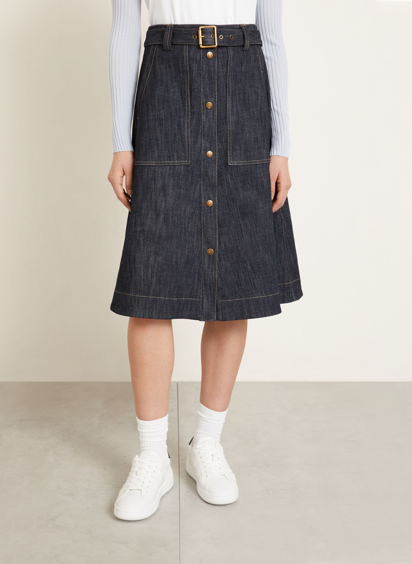 MONCLER Jeansrock: DUNKELBLAU