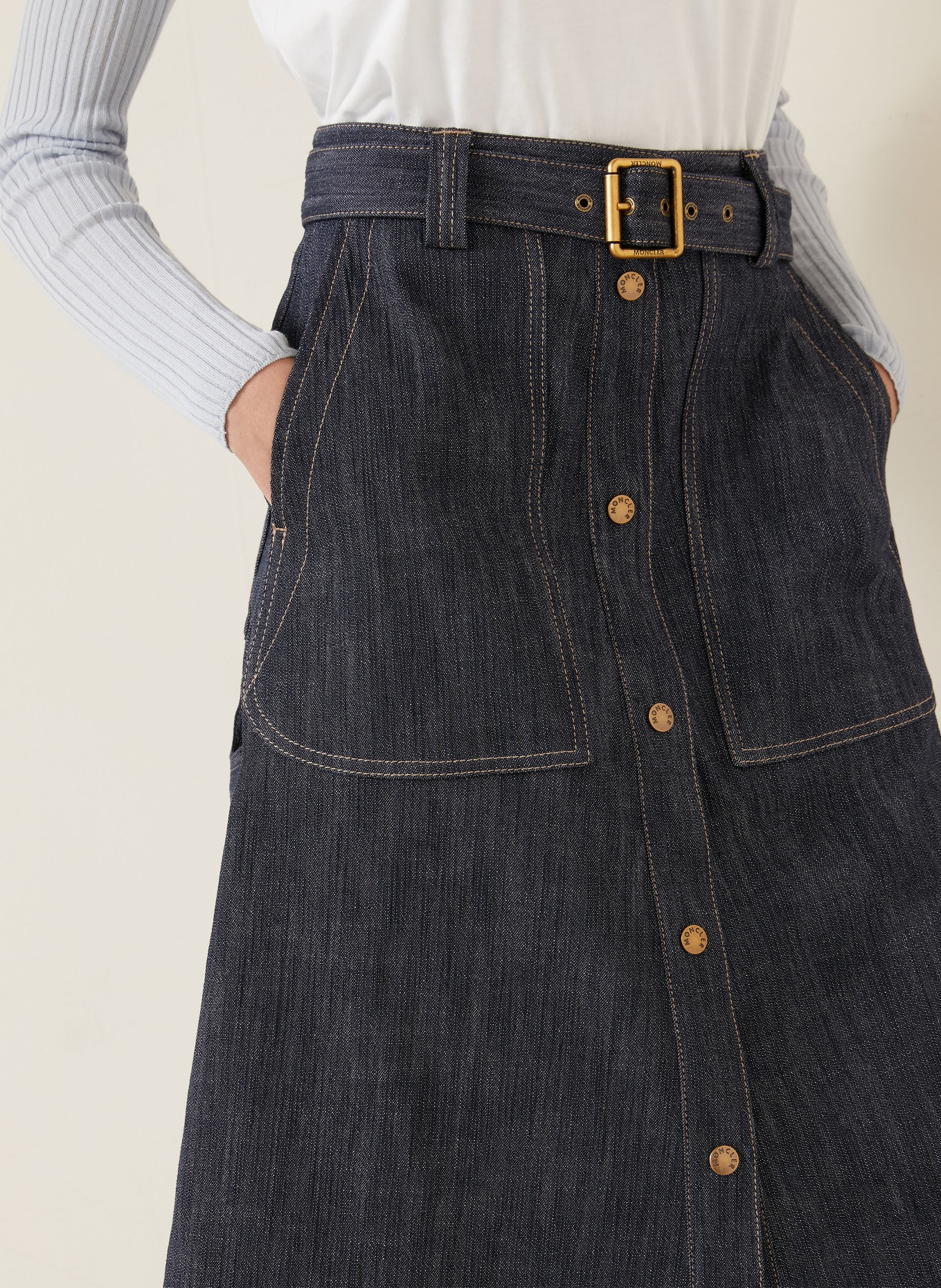 MONCLER Jeansrock: DUNKELBLAU