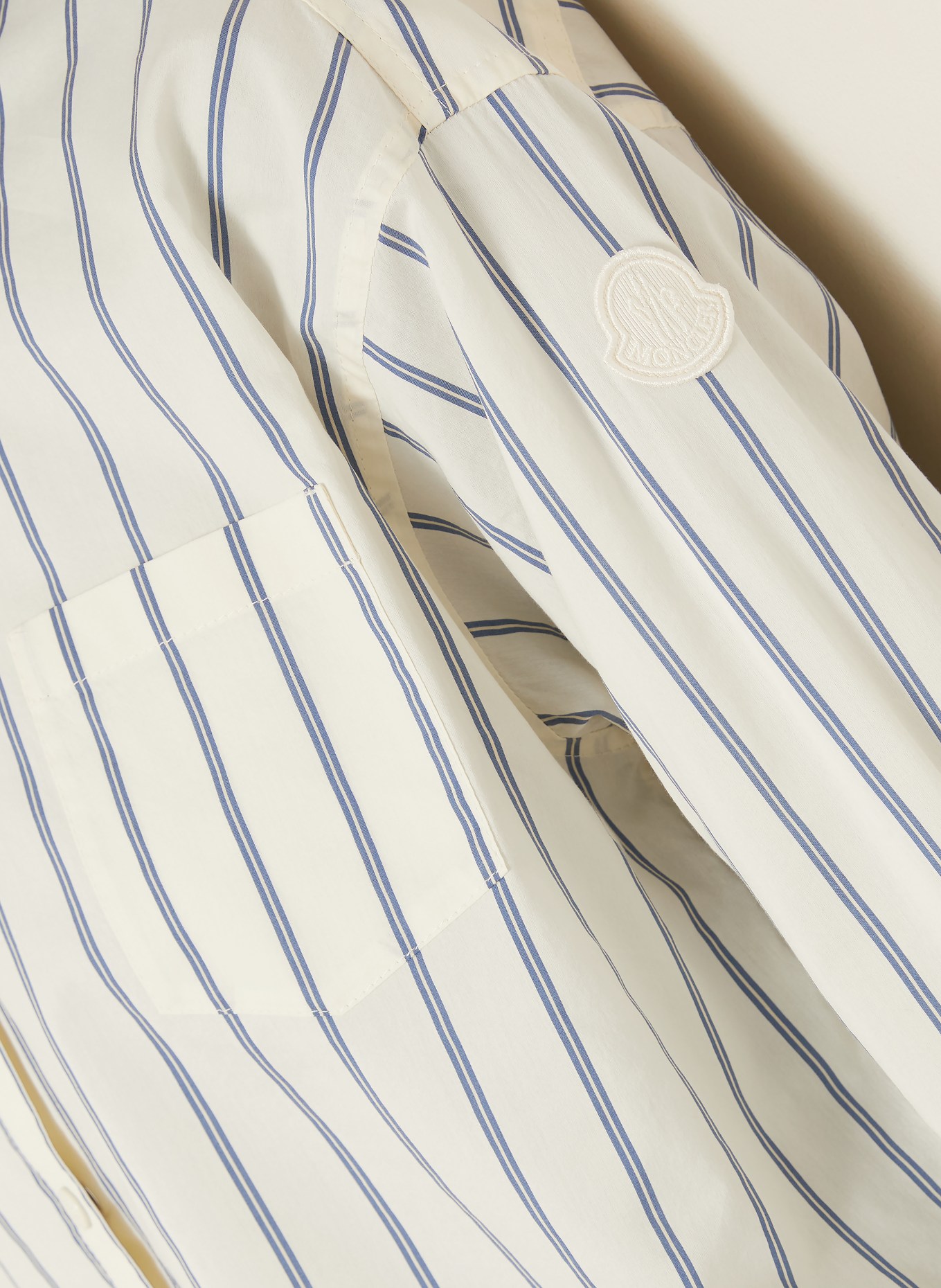 MONCLER Hemdbluse: BEIGE / BLAU