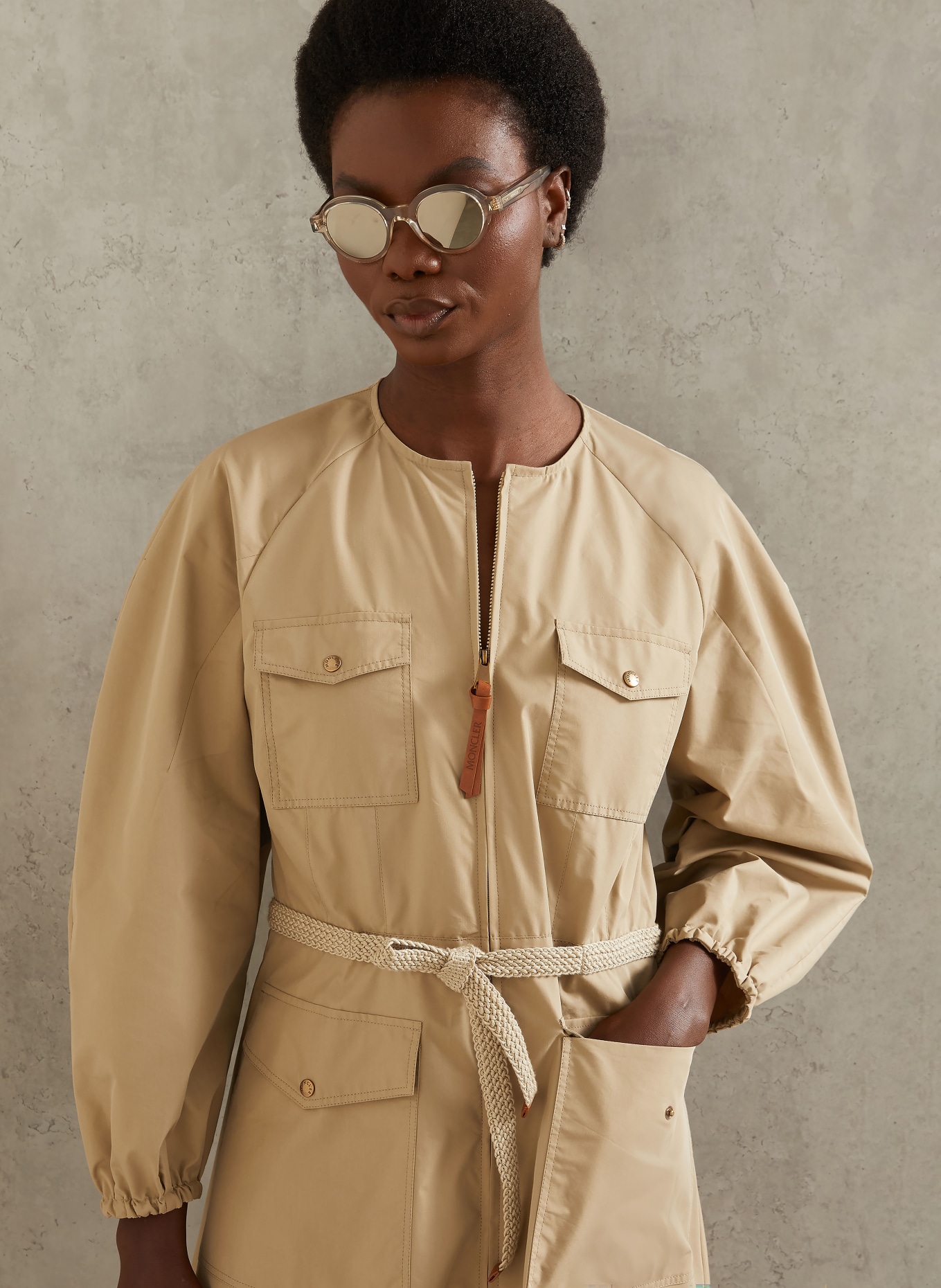 MONCLER dress: LIGHT BROWN