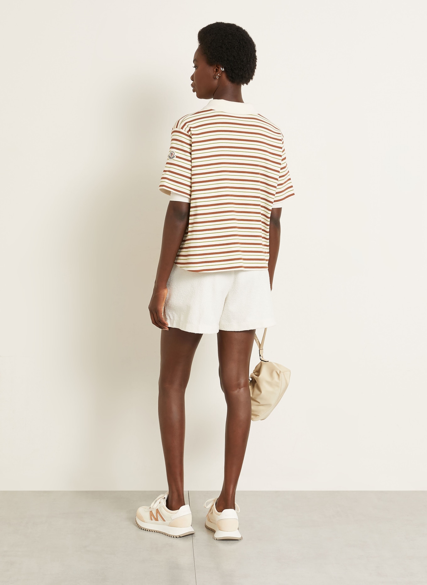 MONCLER Bouclé-Shorts: CREME