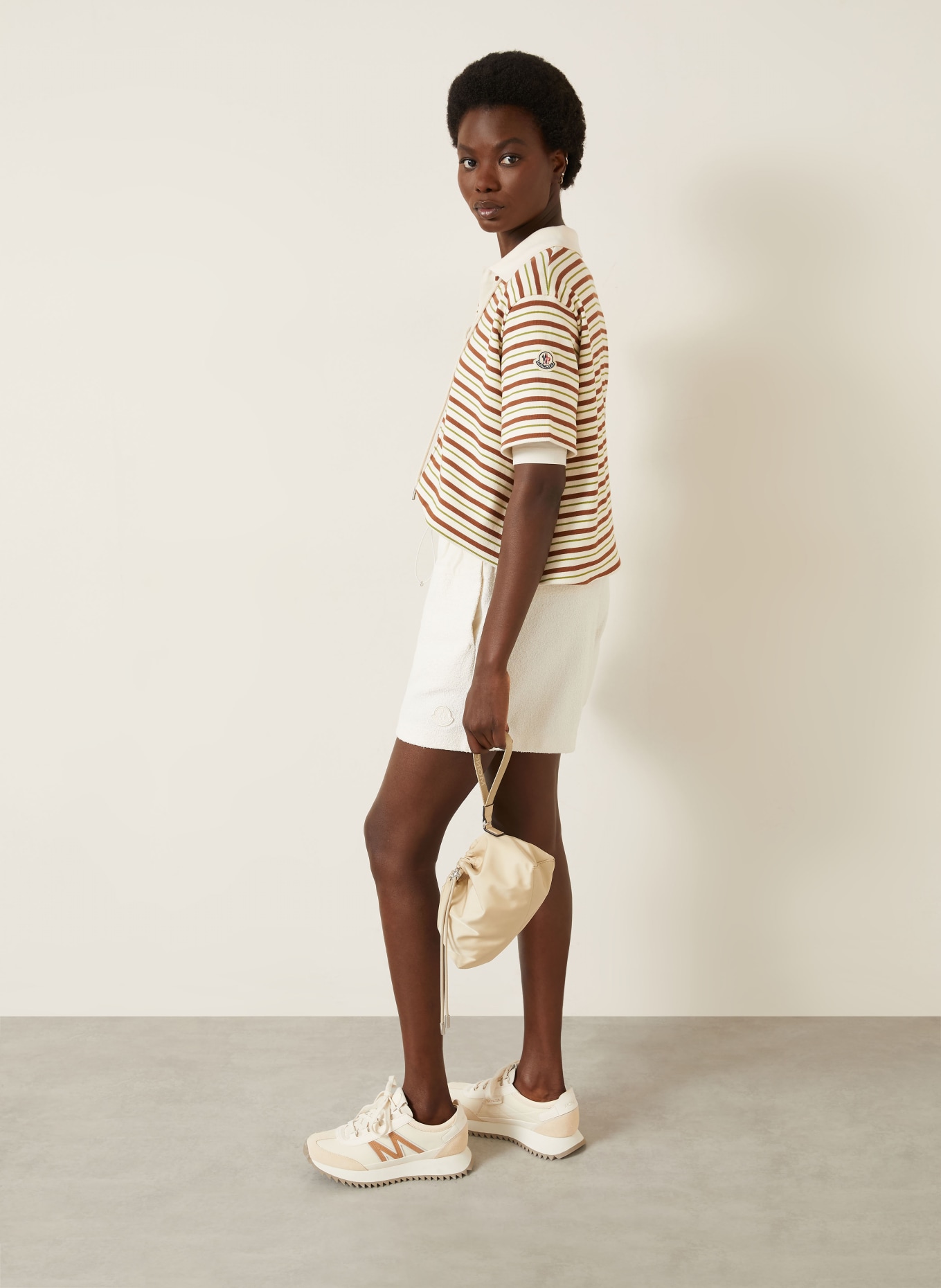 MONCLER Bouclé-Shorts: CREME