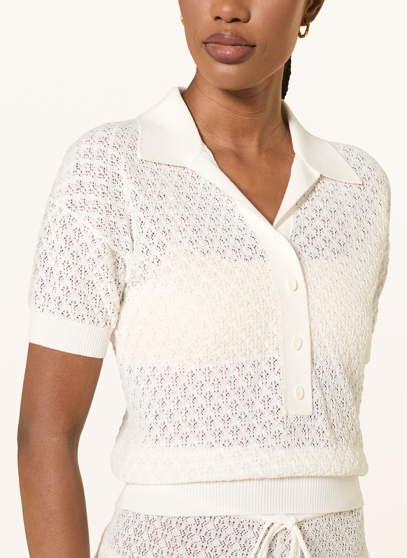 FAITHFULL THE BRAND Strick-Poloshirt LENNA: CREME