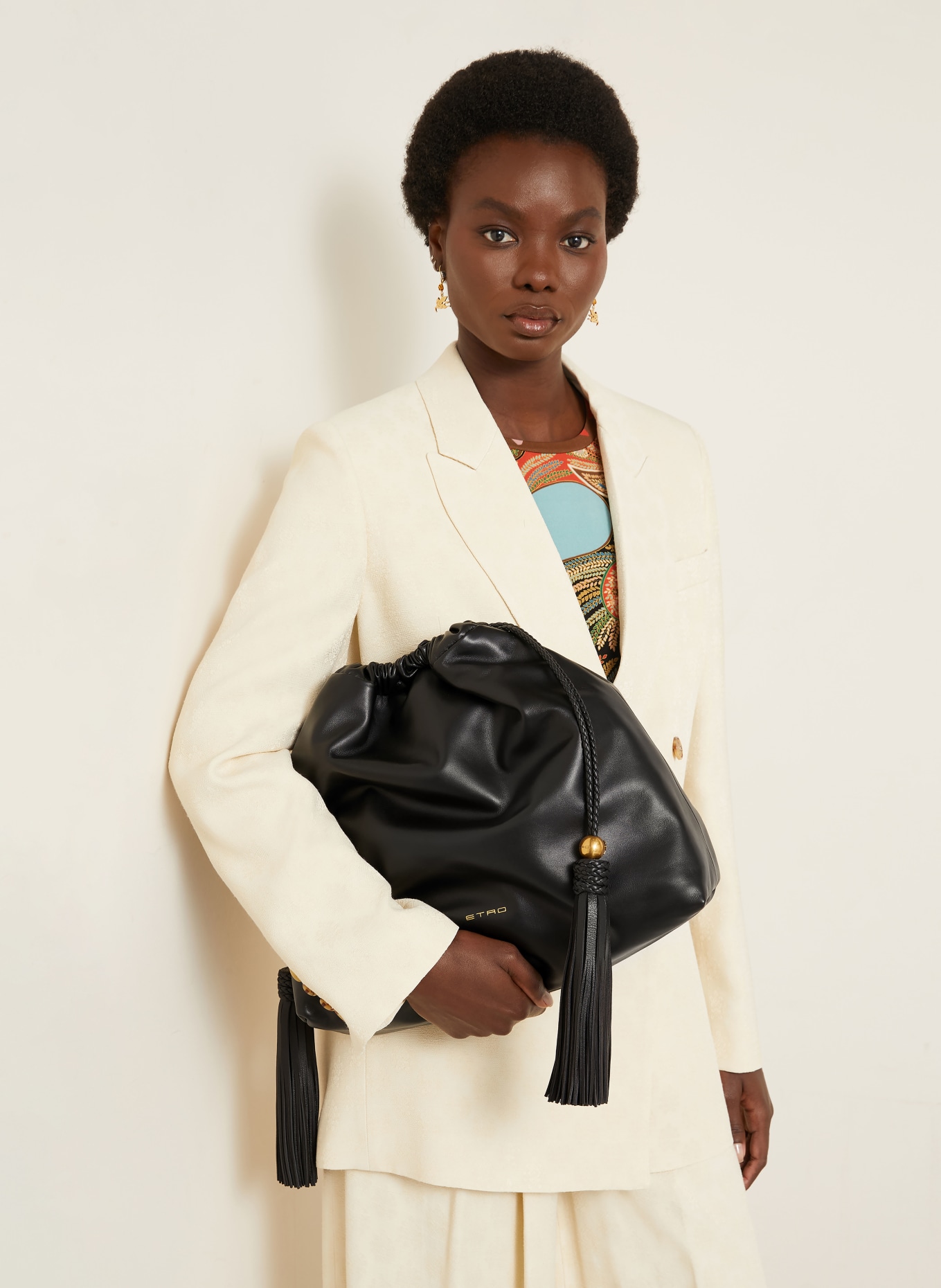 ETRO Schoudertas KALISPERA MEDIUM: ZWART / GOUD