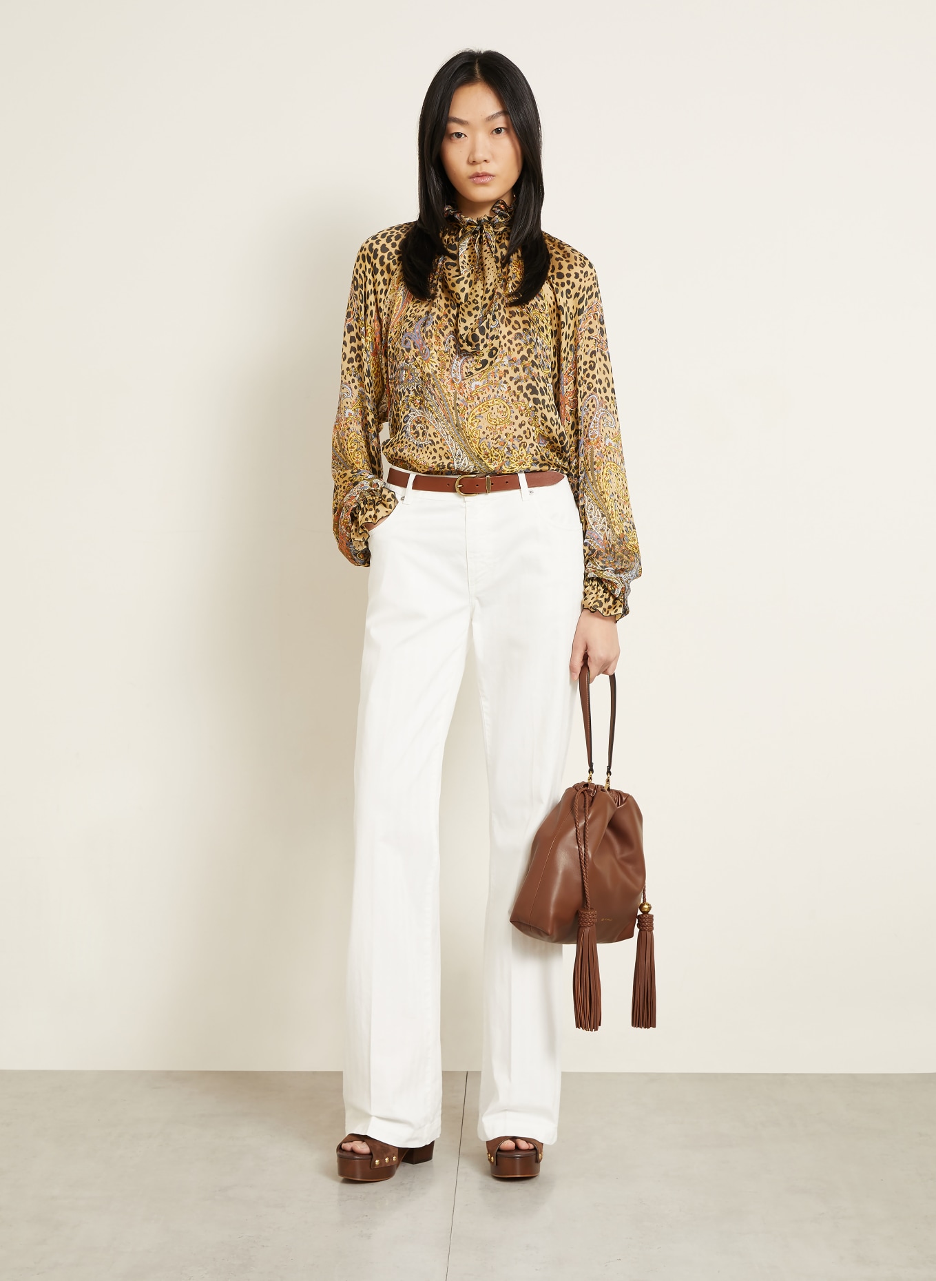 ETRO Tassenzak MEDIUM: BRUIN / GOUD