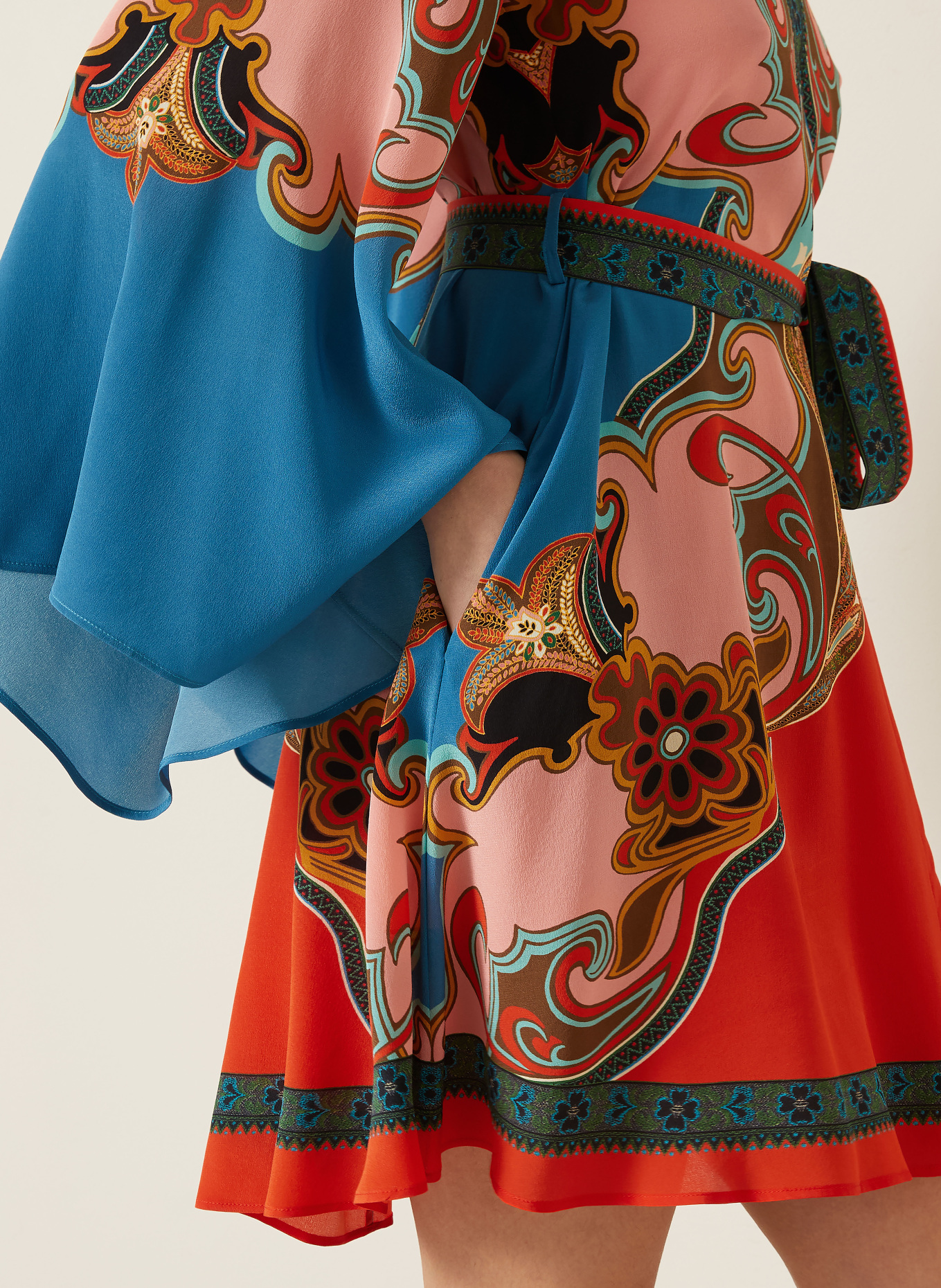 ETRO Seidenkleid: ORANGE / HELLROT / TÜRKIS