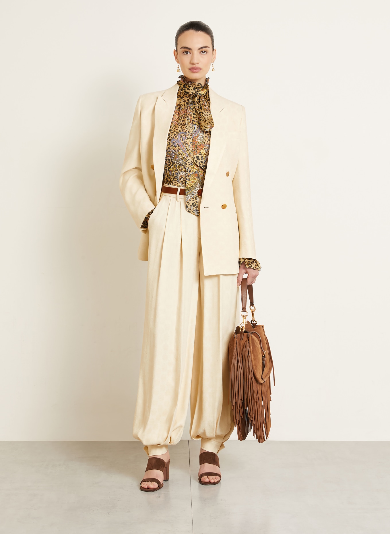 ETRO Jacquard-Hose: BEIGE