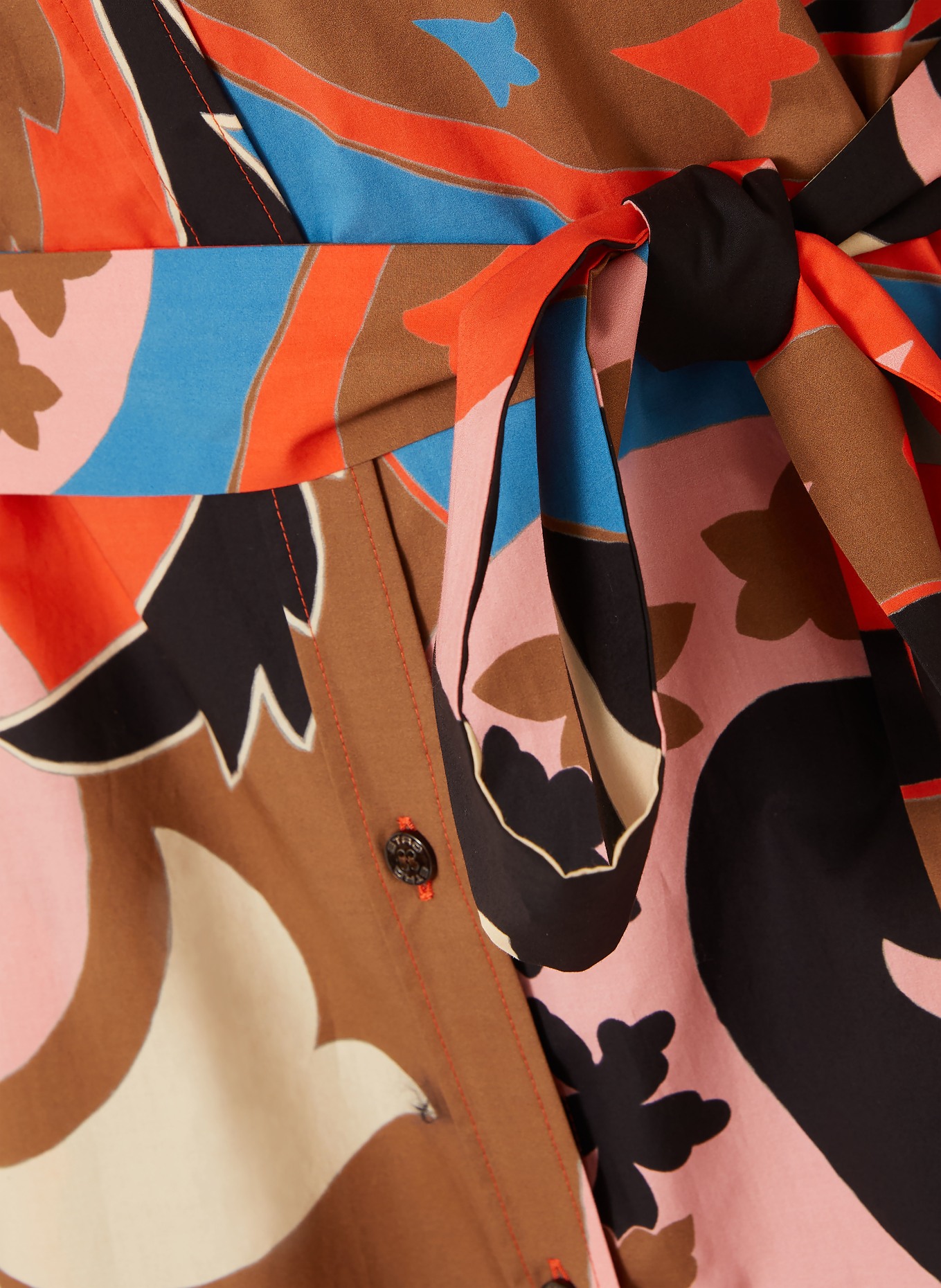 ETRO shirt dress: LIGHT RED / BROWN / BLUE