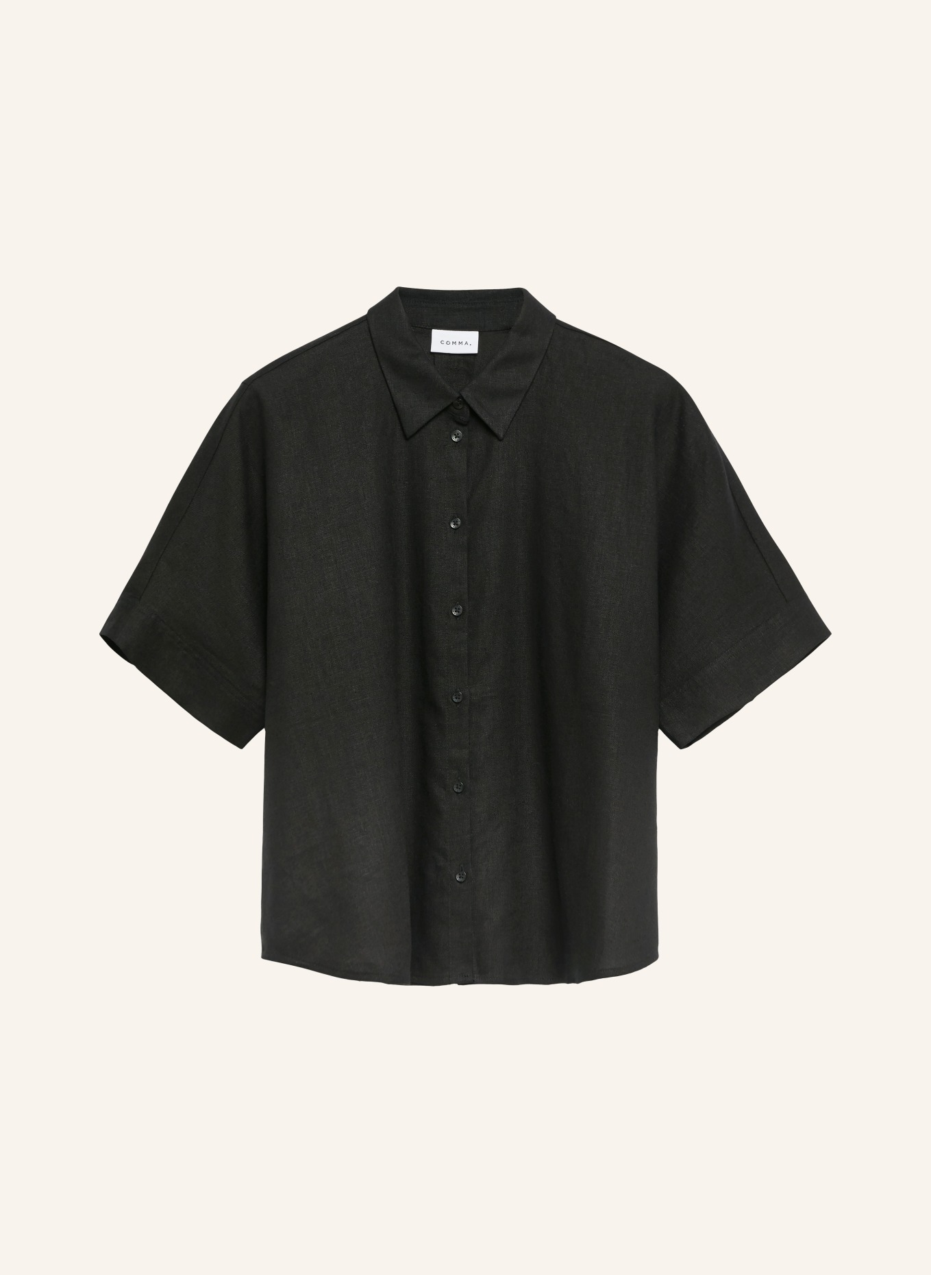 comma Hemdbluse mit Leinen: SCHWARZ