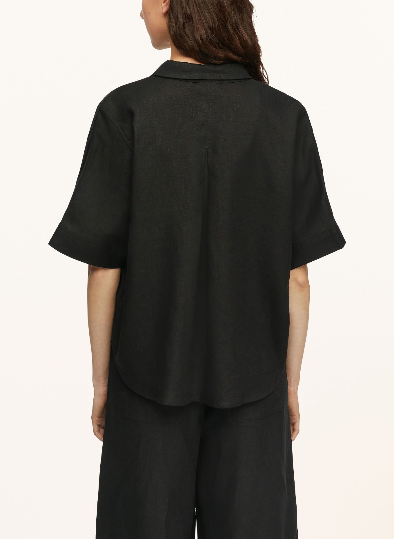 comma Hemdbluse mit Leinen: SCHWARZ