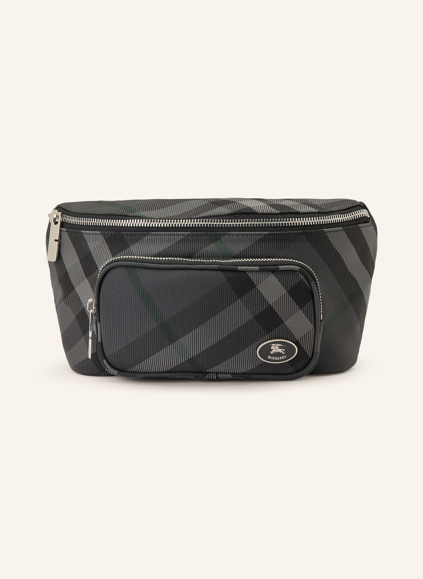 BURBERRY ML GRID BELT BAG S21: BLACK / DARK GRAY / GRAY
