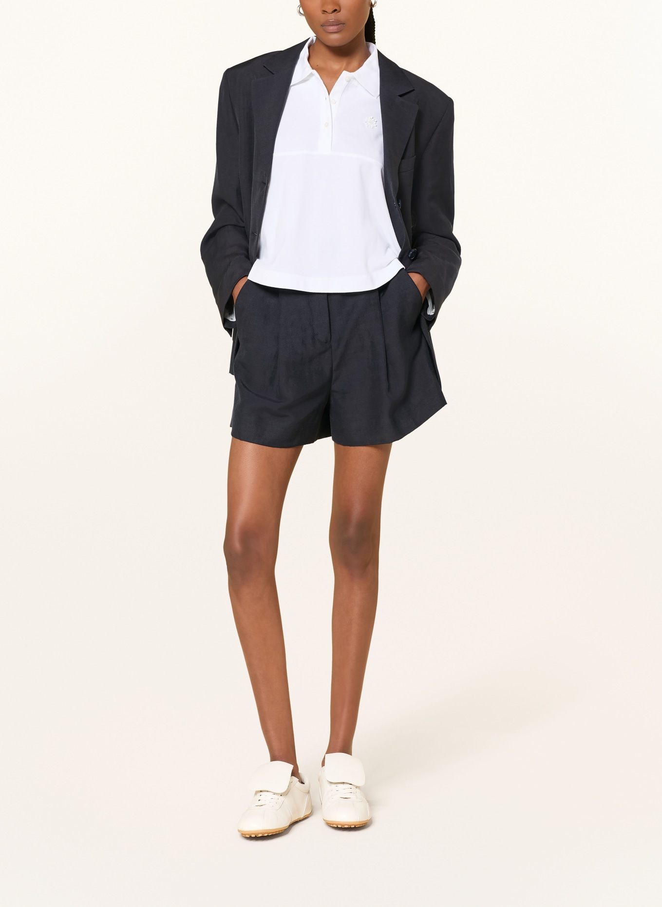 DOROTHEE SCHUMACHER SUMMER CRUISE Shorts with Linen: DARK BLUE