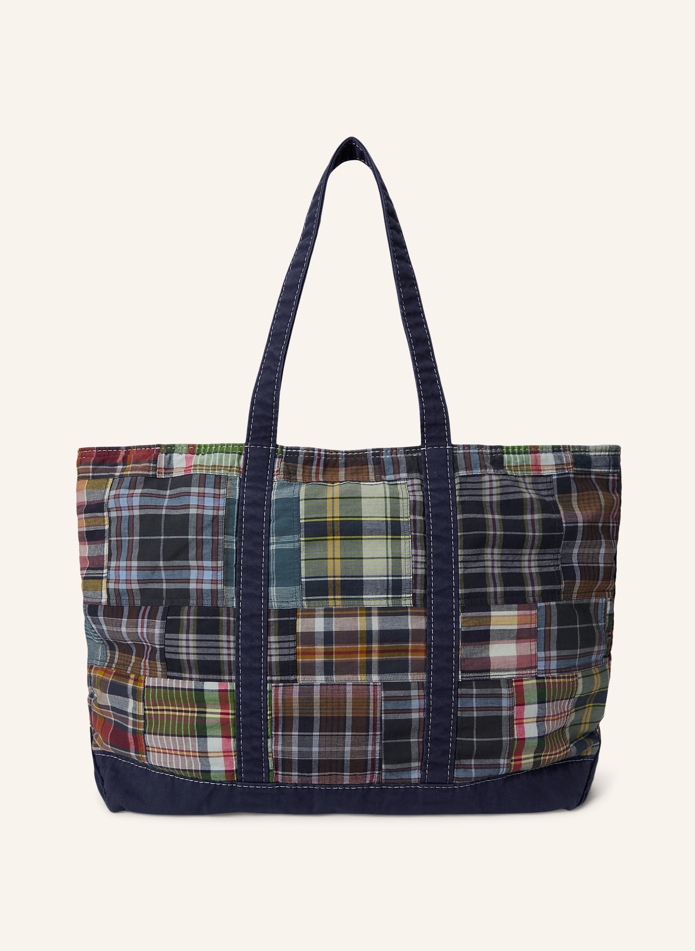 POLO RALPH LAUREN Torba MADRAS: GRANATOWY / CZERWONY / ZIELONY