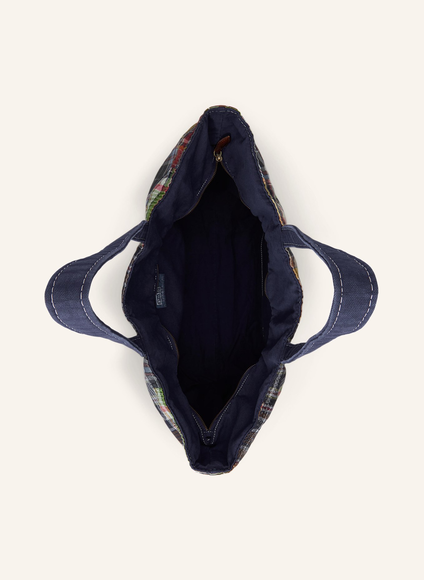 POLO RALPH LAUREN Torba MADRAS: GRANATOWY / CZERWONY / ZIELONY