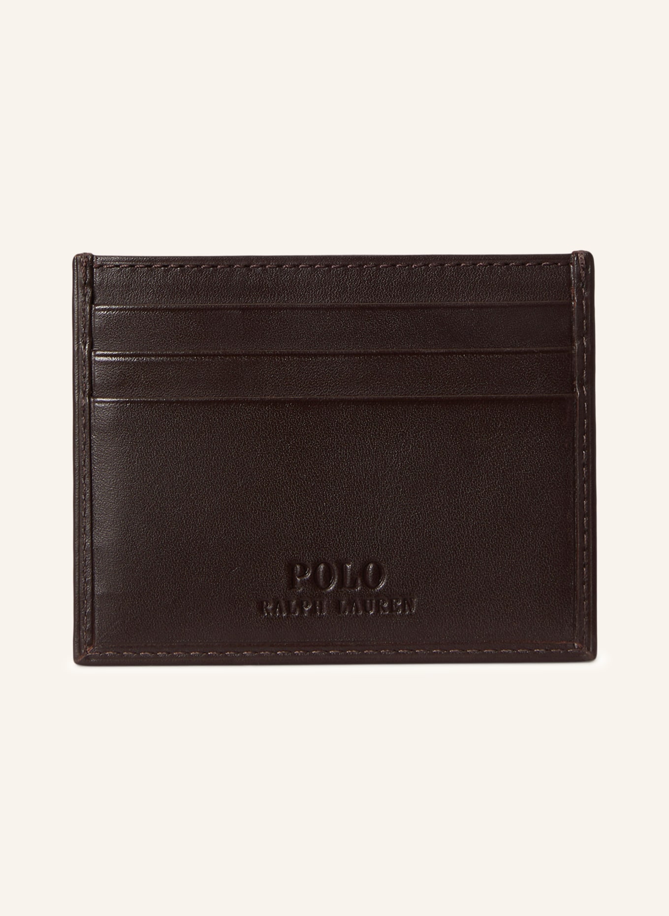 POLO RALPH LAUREN Card holder: DARK BROWN / LIGHT BROWN / LIGHT BLUE