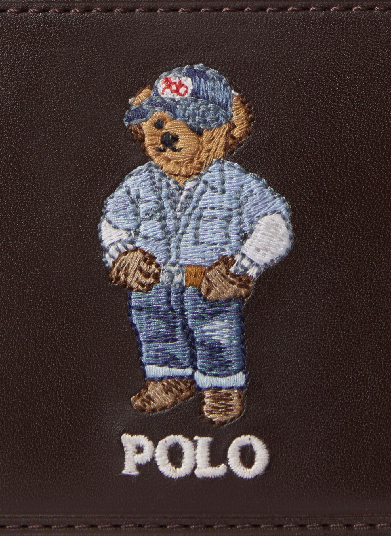 POLO RALPH LAUREN Card holder: DARK BROWN / LIGHT BROWN / LIGHT BLUE