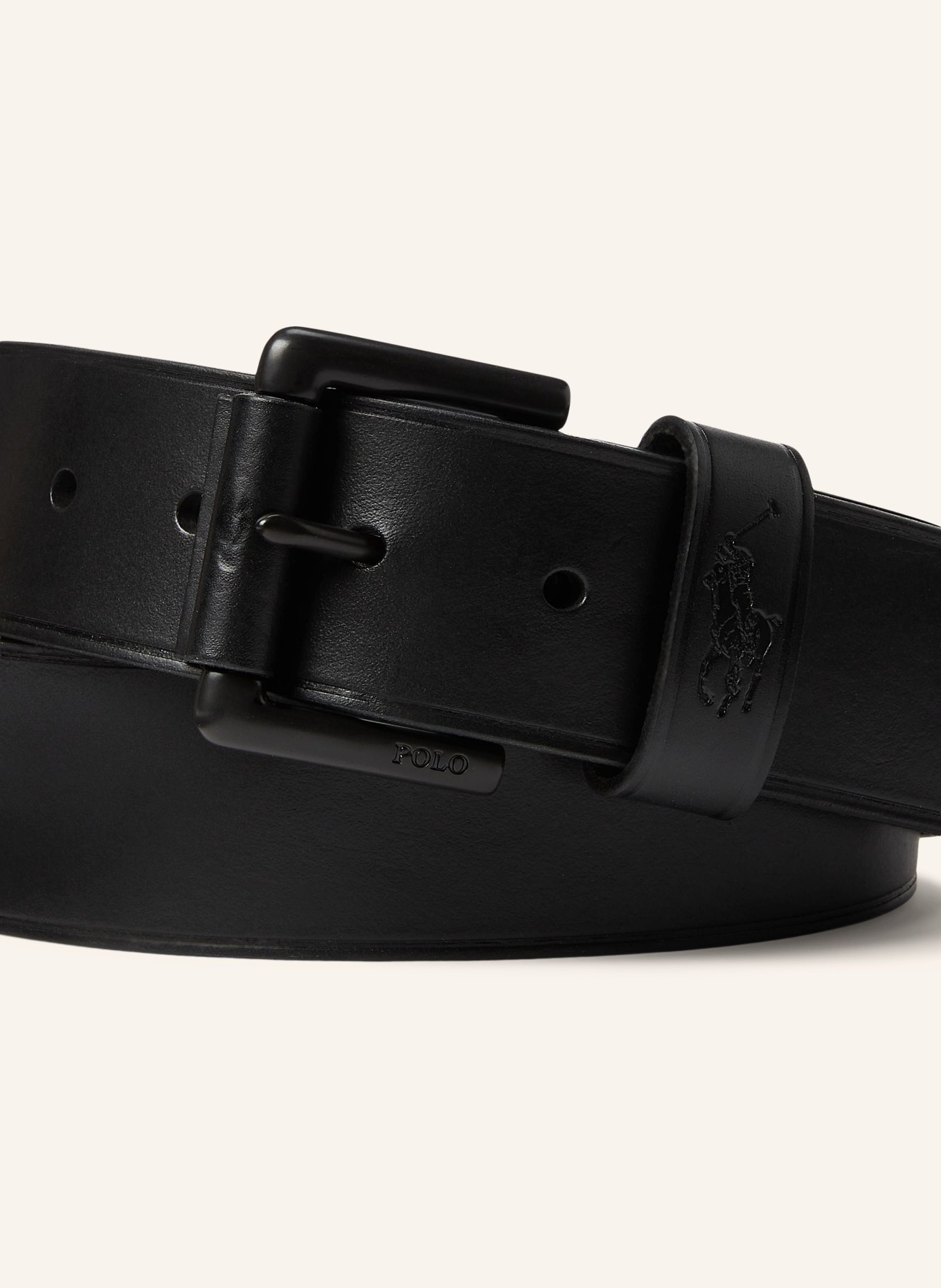 POLO RALPH LAUREN Leather belts: BLACK