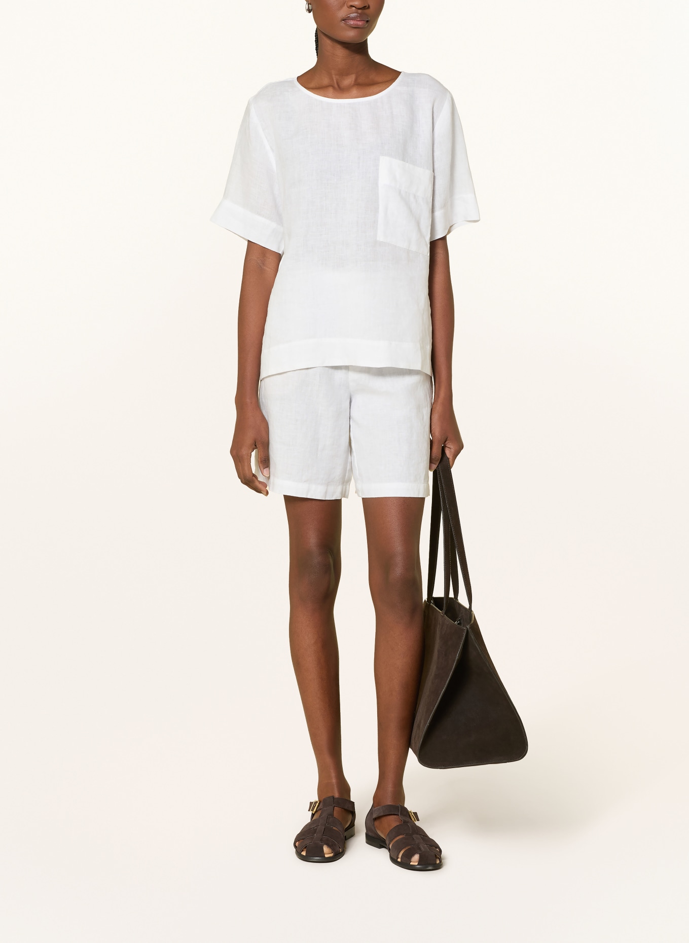 YERSE Short en lin DEIA: BLANC