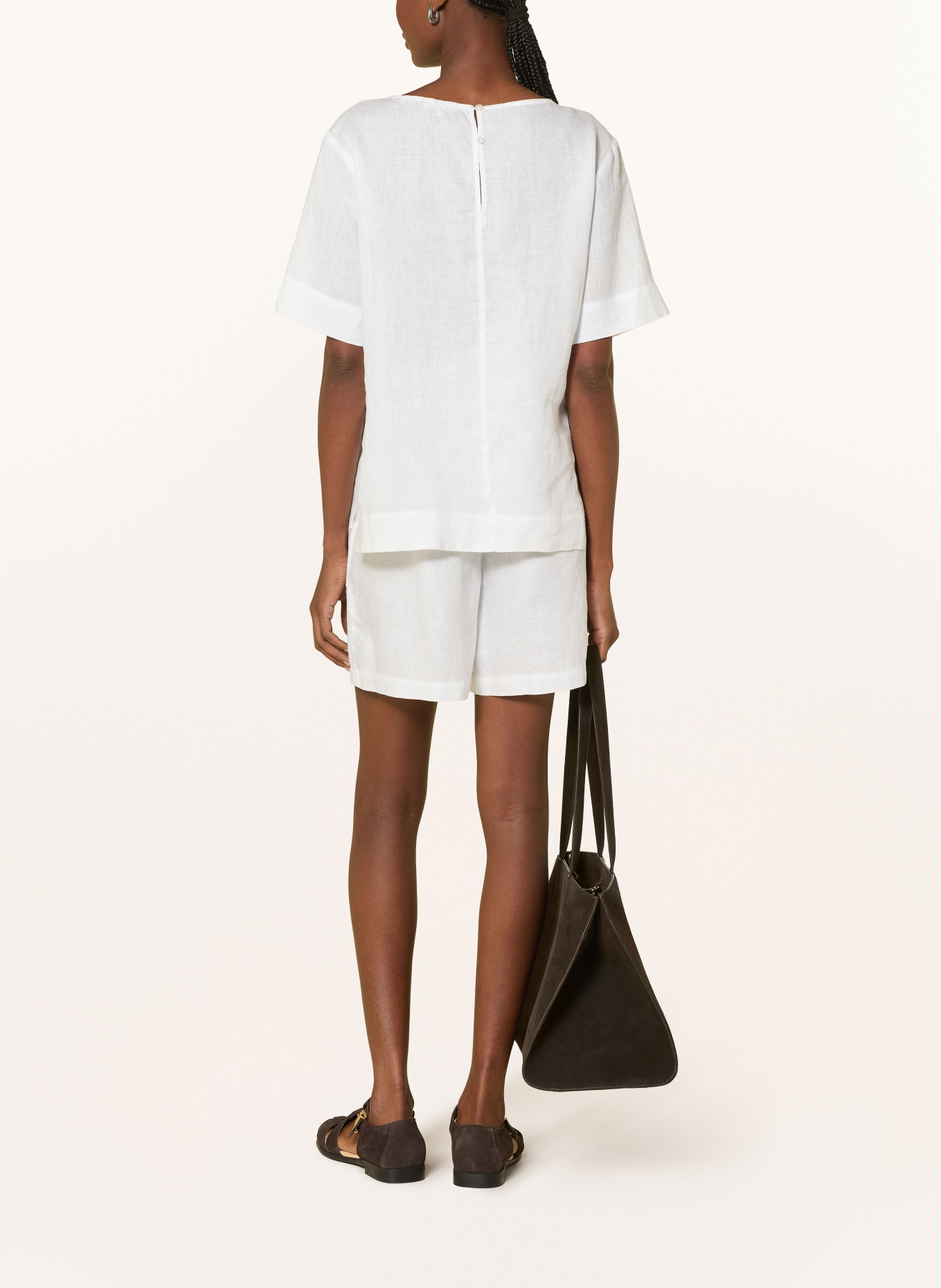 YERSE Short en lin DEIA: BLANC