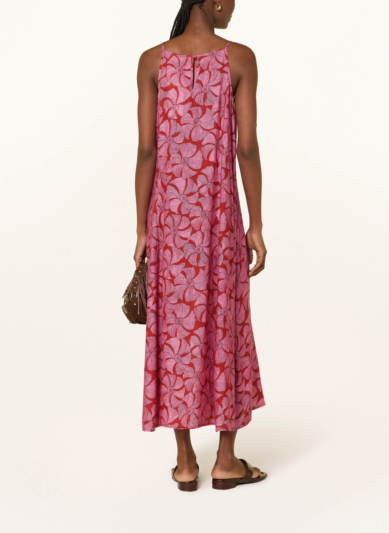 YERSE Sukienka FIJI: CIEMNOCZERWONY / RÓŻOWY