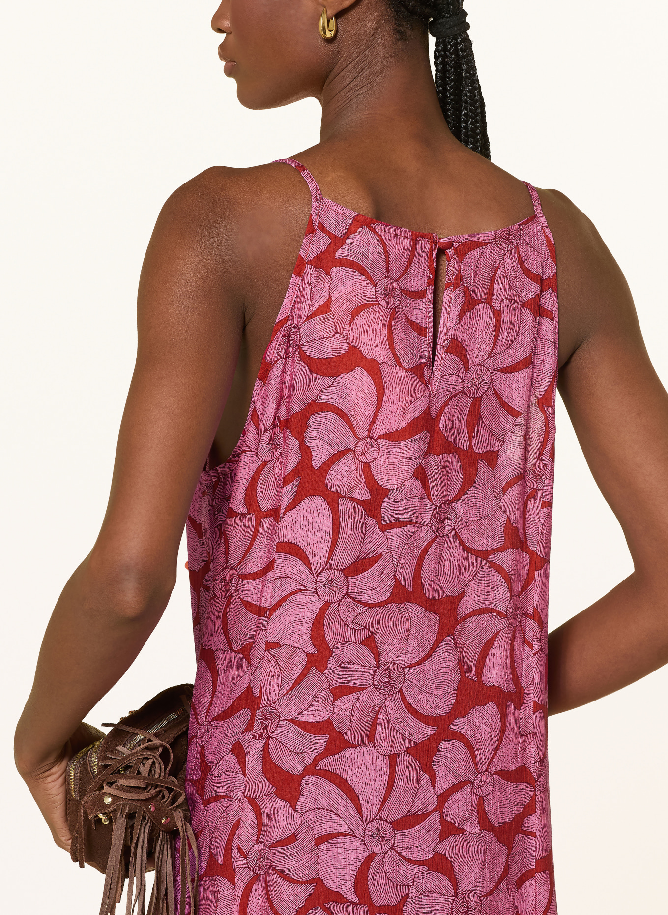 YERSE Sukienka FIJI: CIEMNOCZERWONY / RÓŻOWY