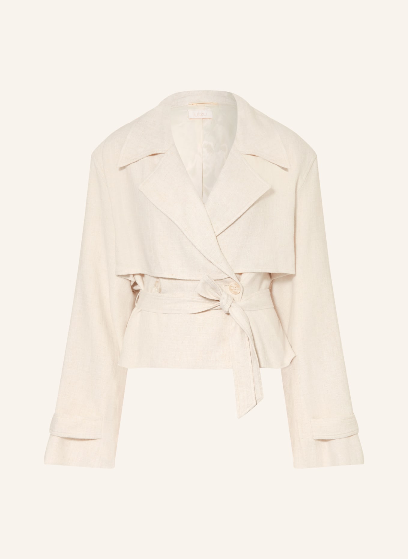 LEZU Trenchjacke EDDA mit Leinen: HELLBRAUN