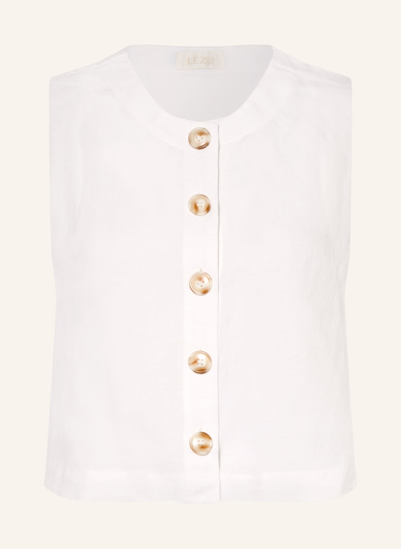 LEZU Top AISU mit Leinen: WEISS