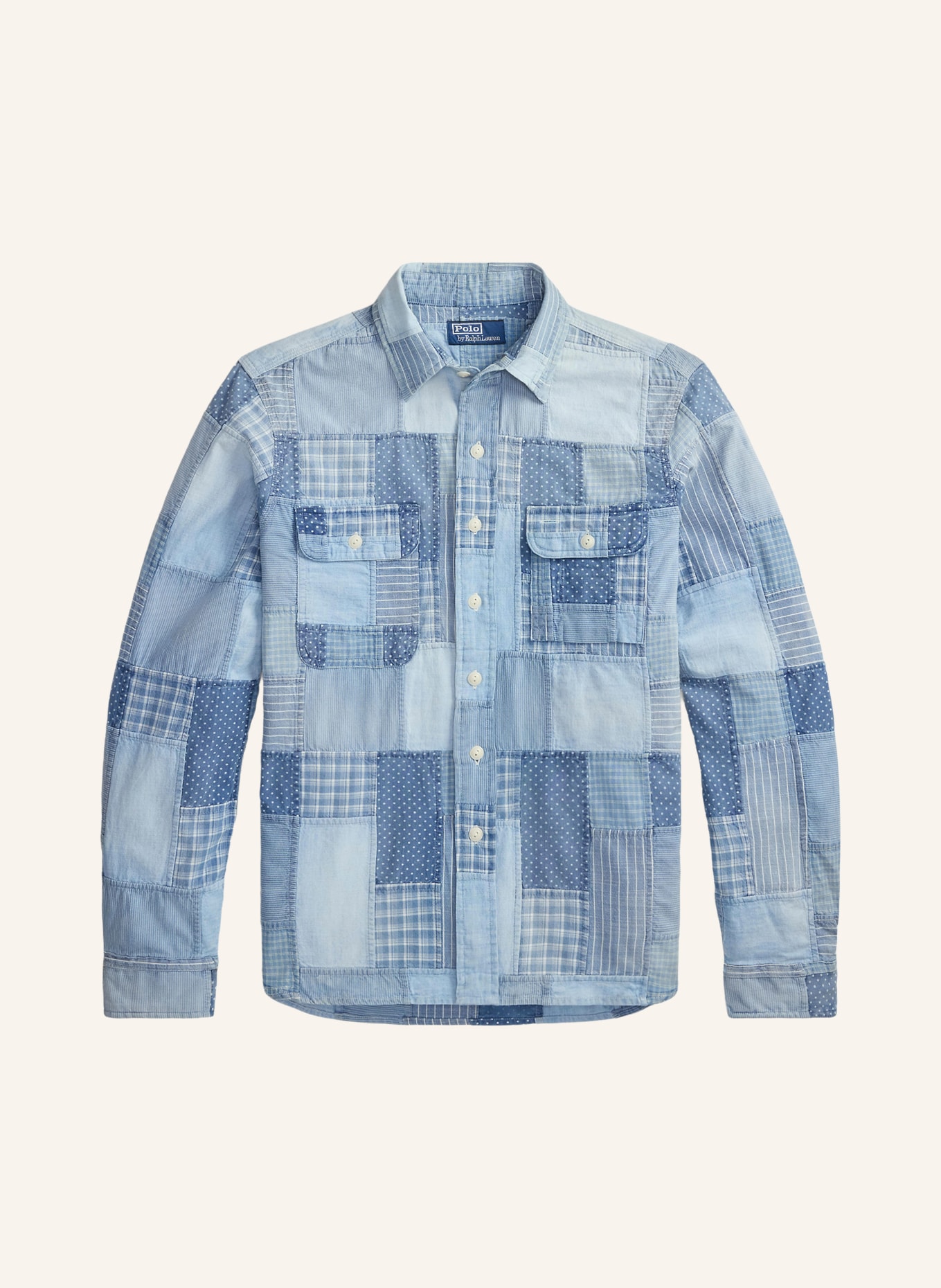 POLO RALPH LAUREN Jeanshemd Classic Fit: BLAU / HELLBLAU / WEISS