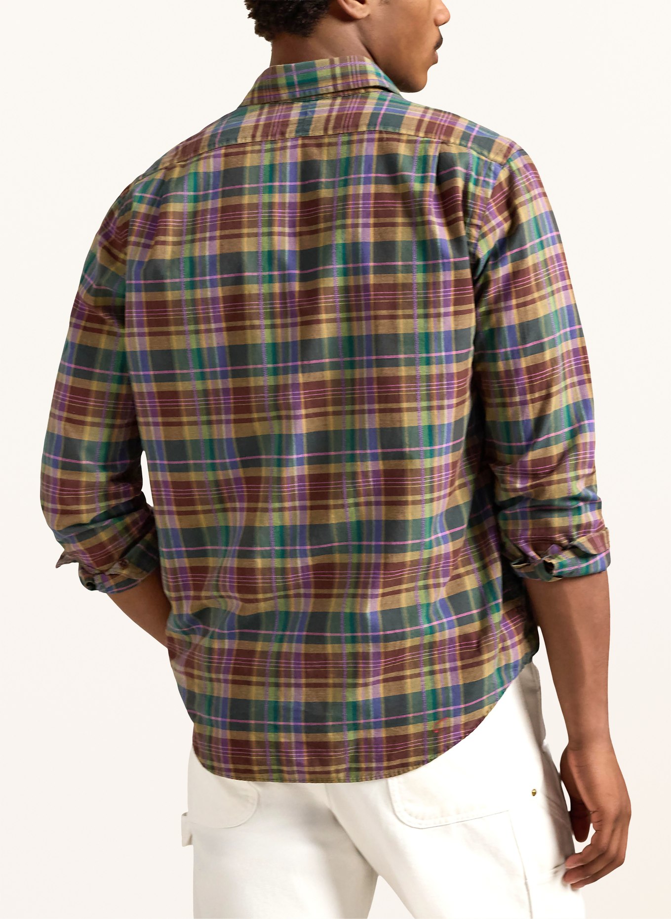 POLO RALPH LAUREN Hemd Classic Fit: BRAUN / LILA / GRÜN