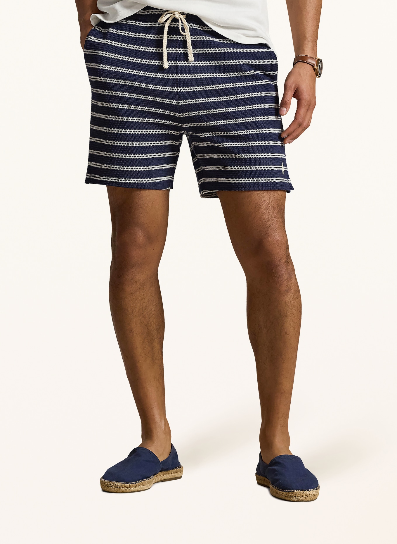 POLO RALPH LAUREN Gebreide shorts: DONKERBLAUW / WIT