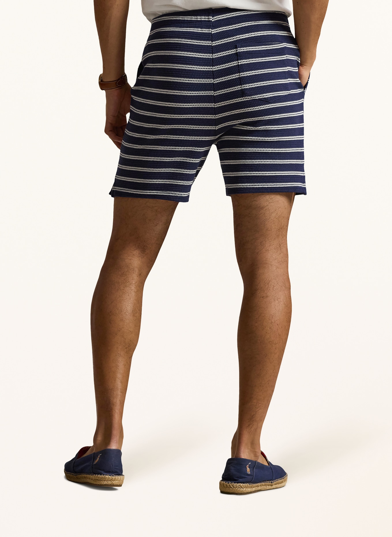 POLO RALPH LAUREN Gebreide shorts: DONKERBLAUW / WIT
